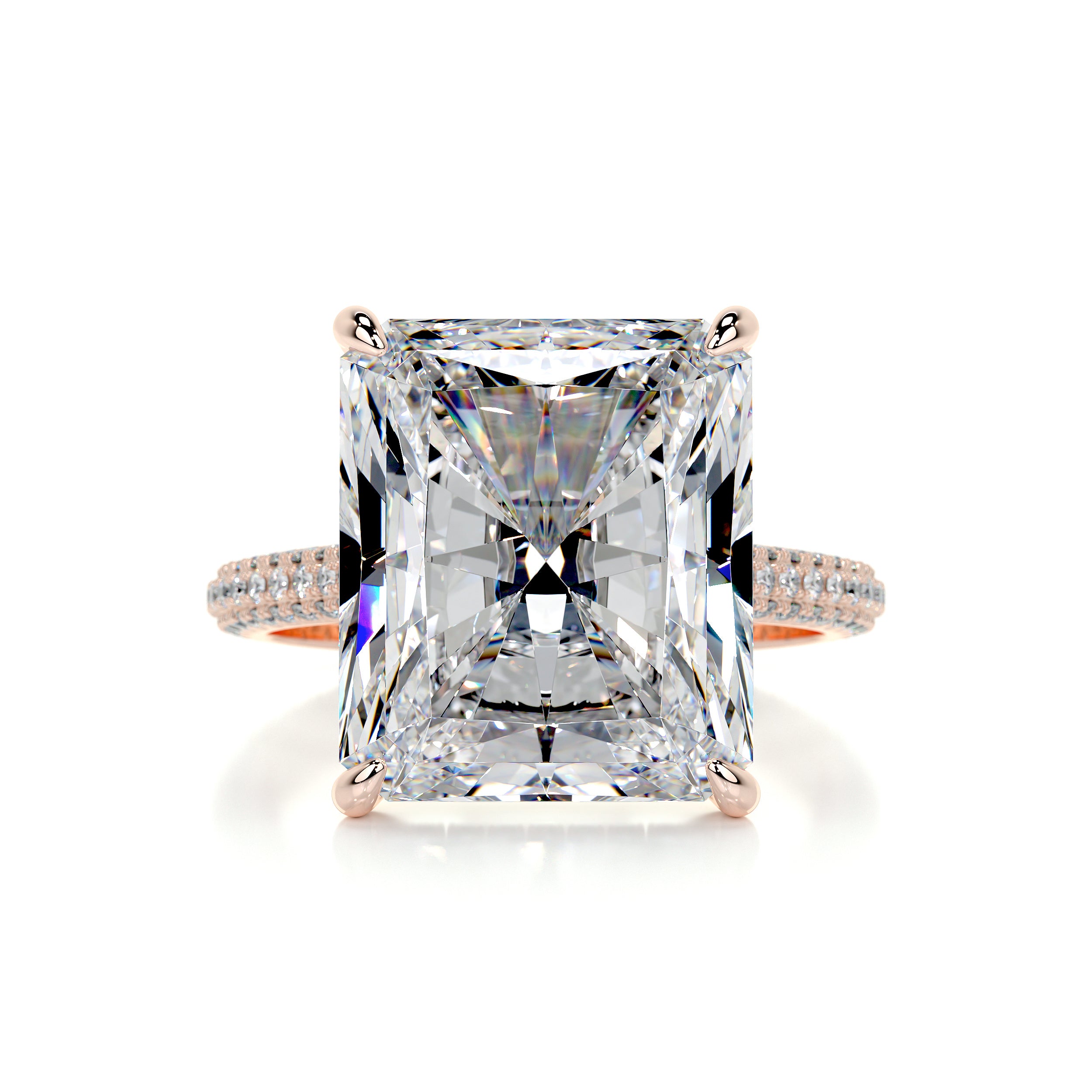 Cher Moissanite & Diamond Ring -14K Rose Gold