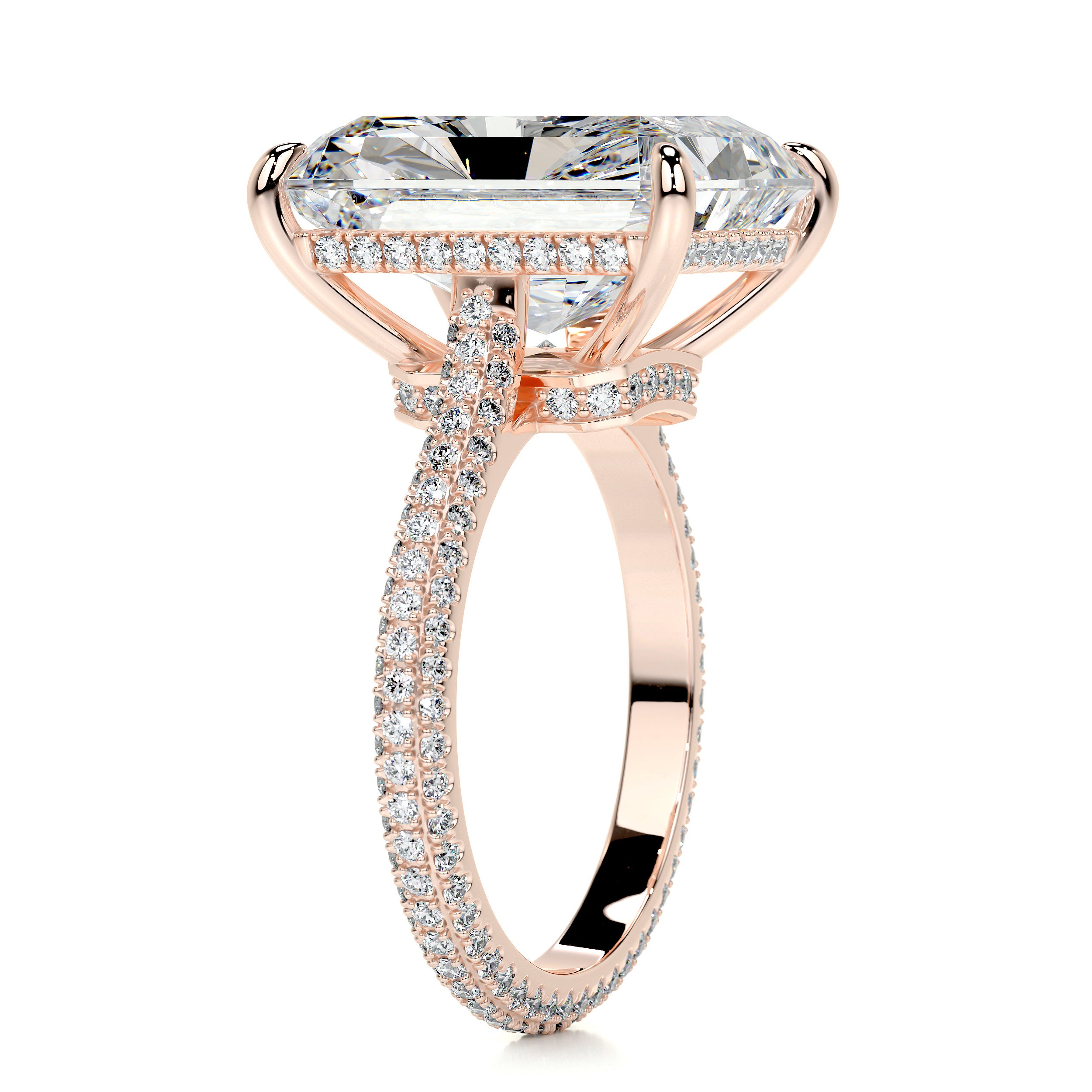 Cher Moissanite & Diamond Ring -14K Rose Gold