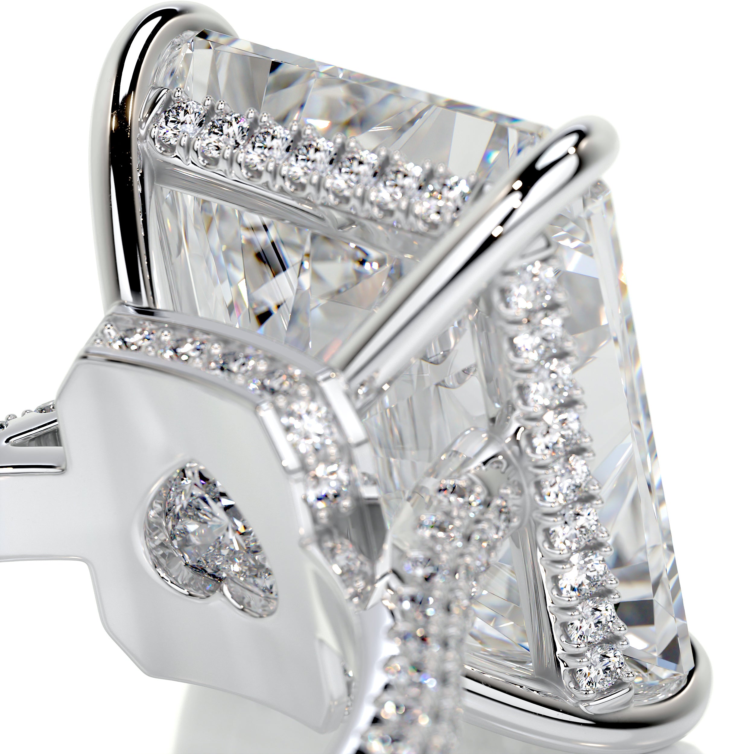 Cher Moissanite & Diamond Ring -Platinum