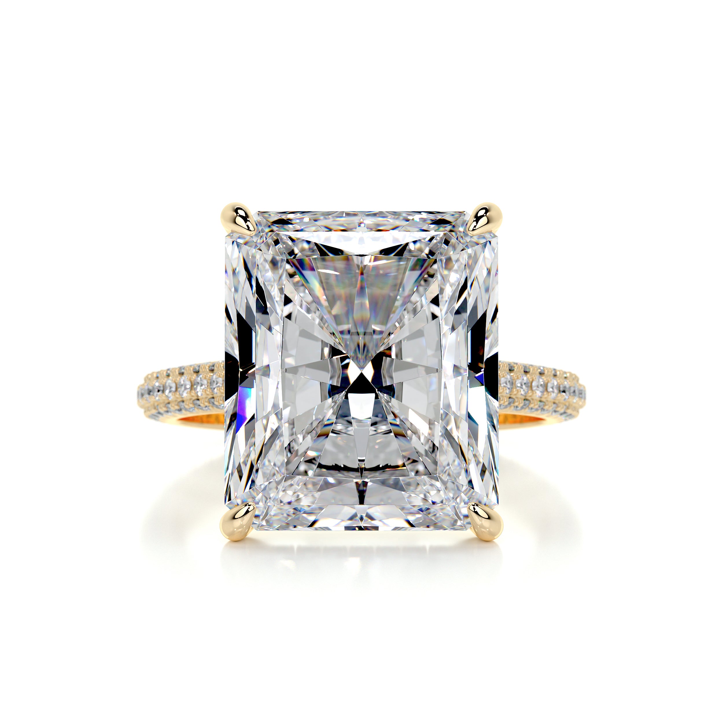 Cher Moissanite & Diamond Ring -18K Yellow Gold