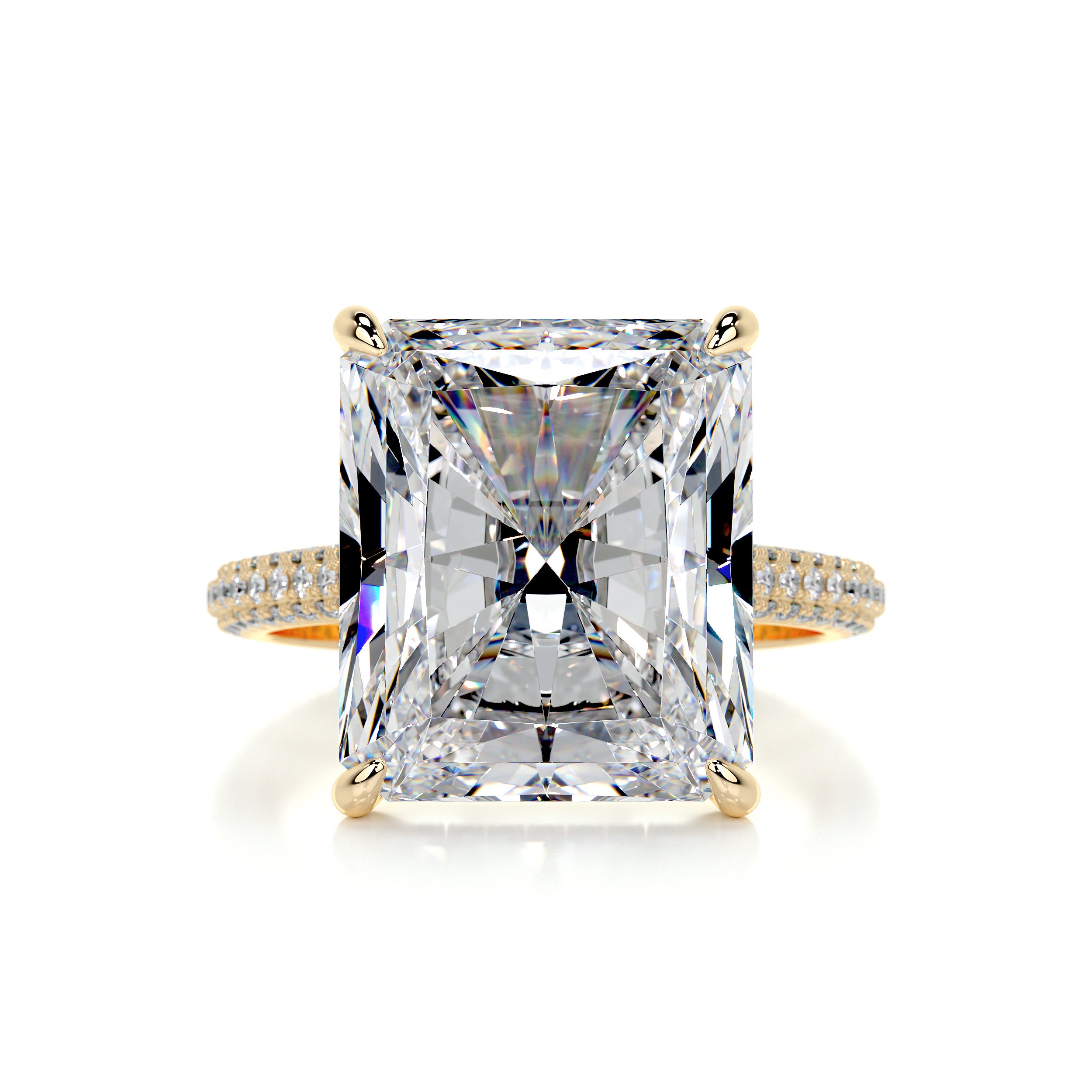 Cher Moissanite & Diamonds Ring -18K Yellow Gold