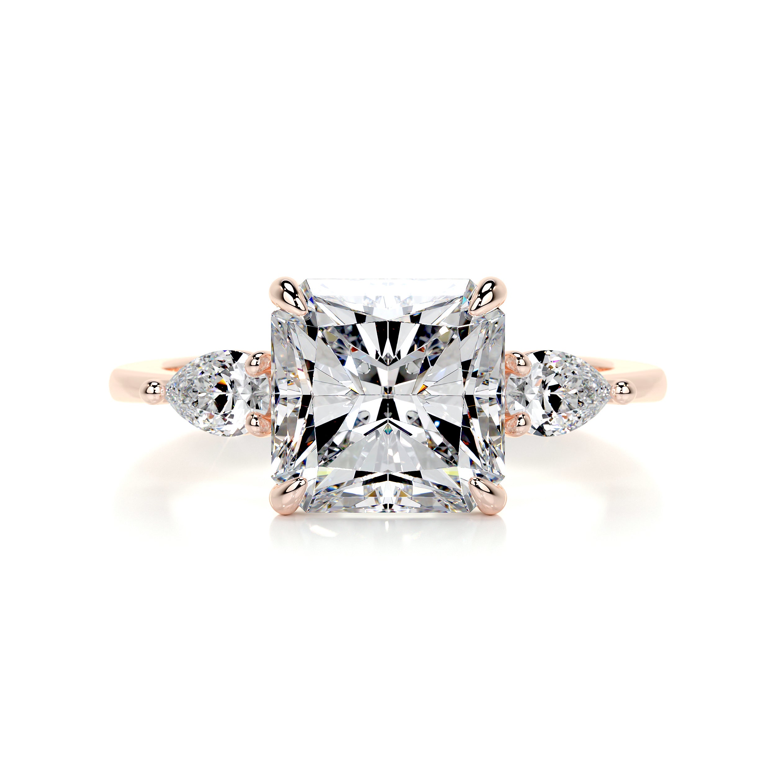Tai Moissanite & Diamond Ring -14K Rose Gold