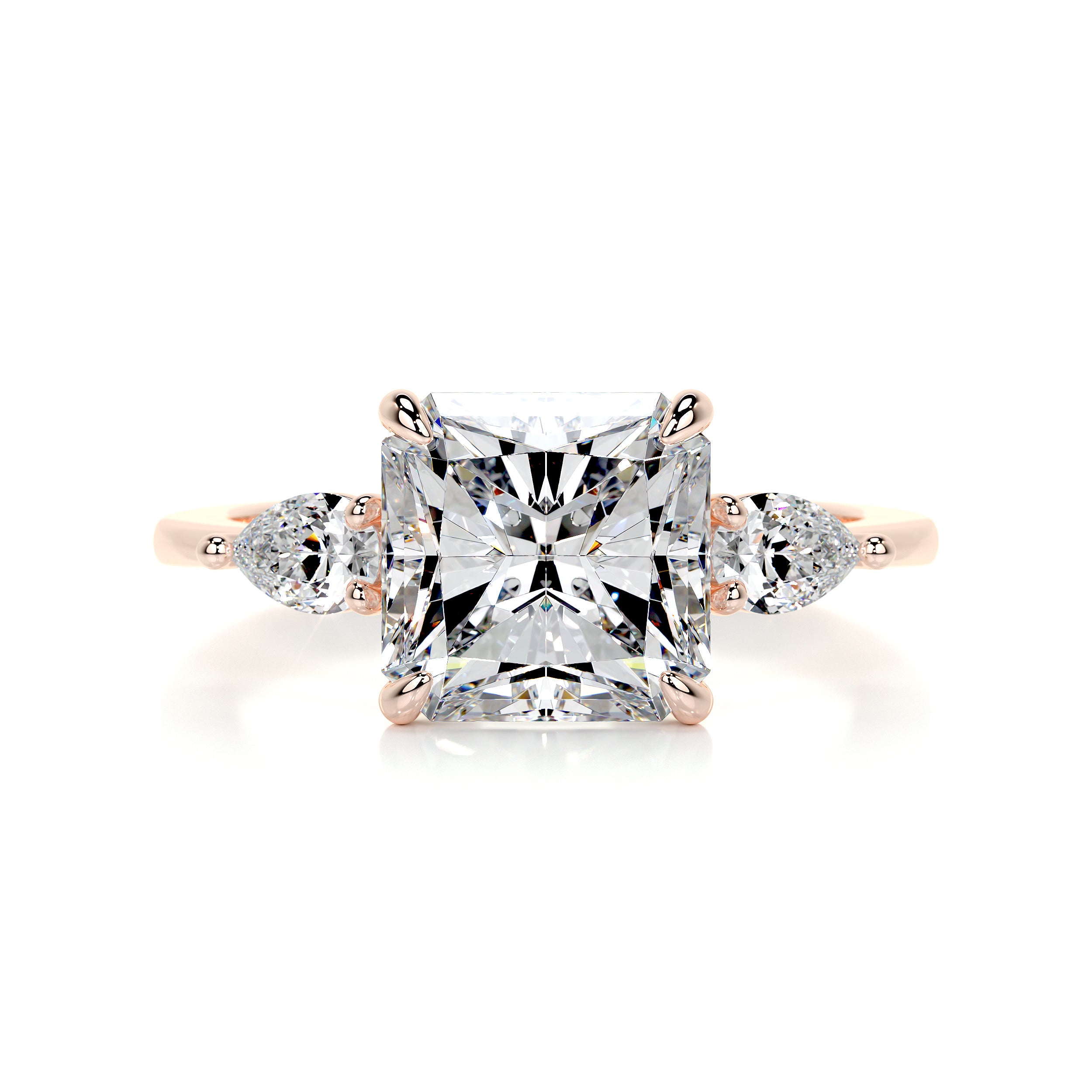 Tai Moissanite & Diamonds Ring -14K Rose Gold