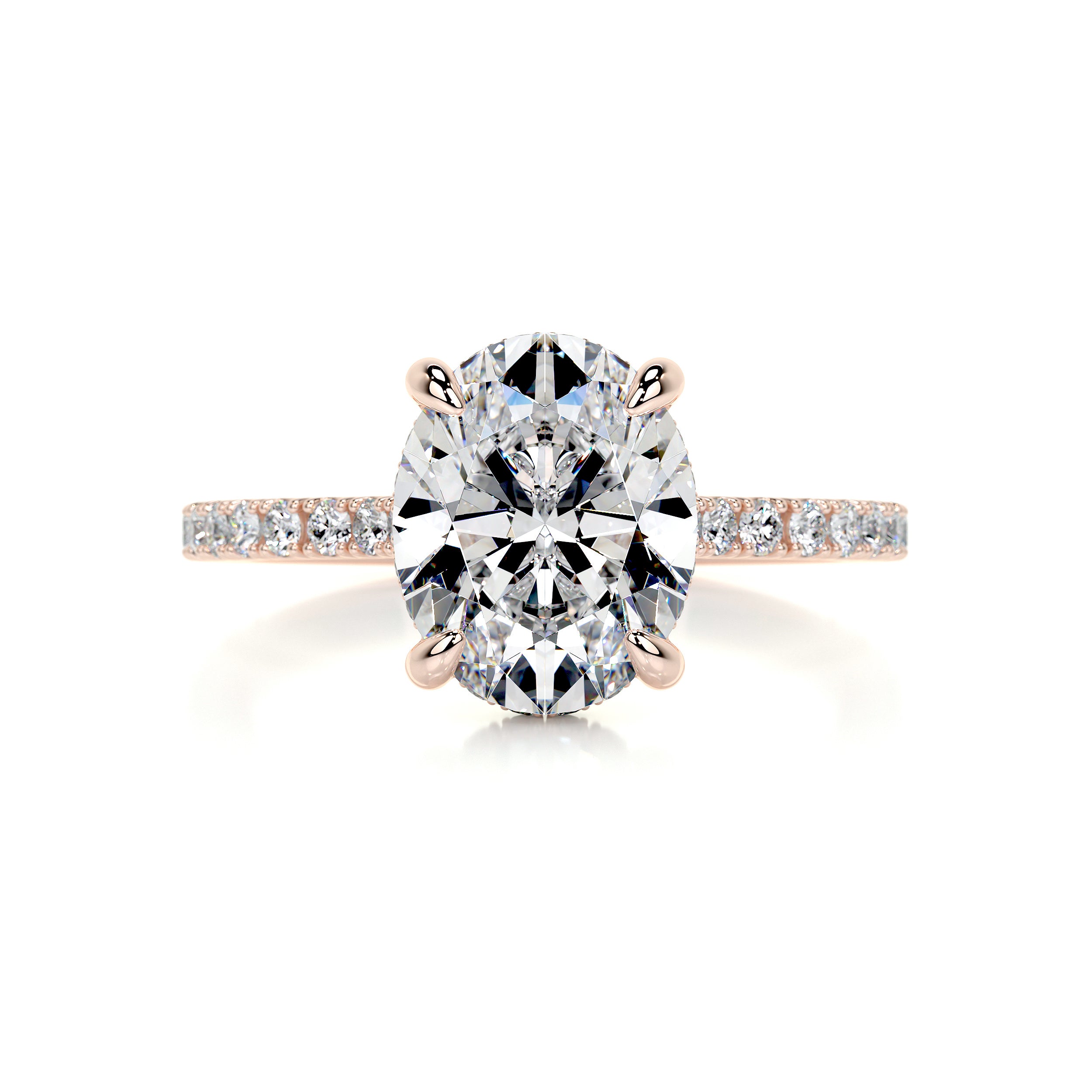 Dionne Moissanite & Diamond Ring -14K Rose Gold