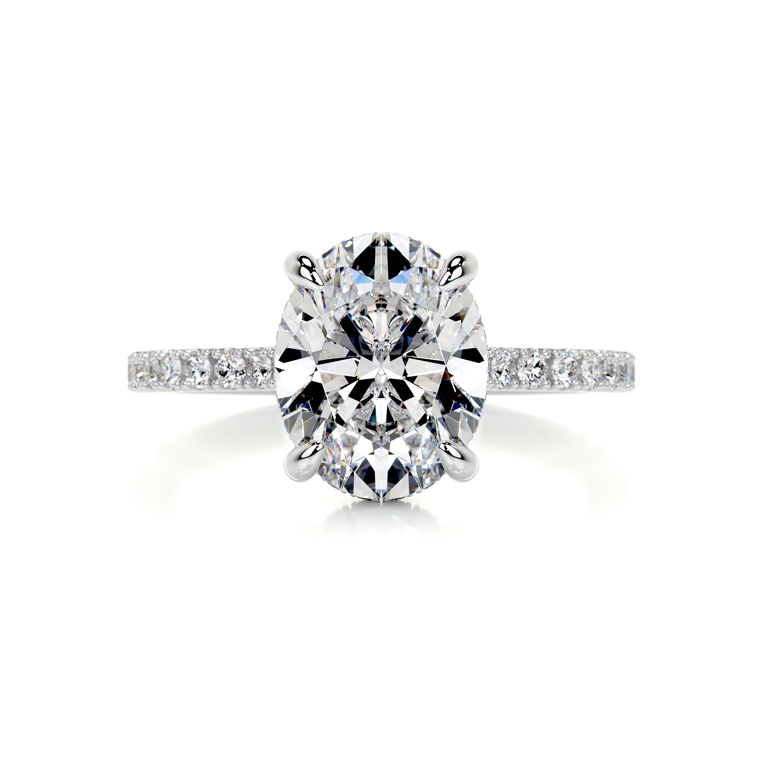 Dionne Moissanite & Diamond Ring -14K White Gold