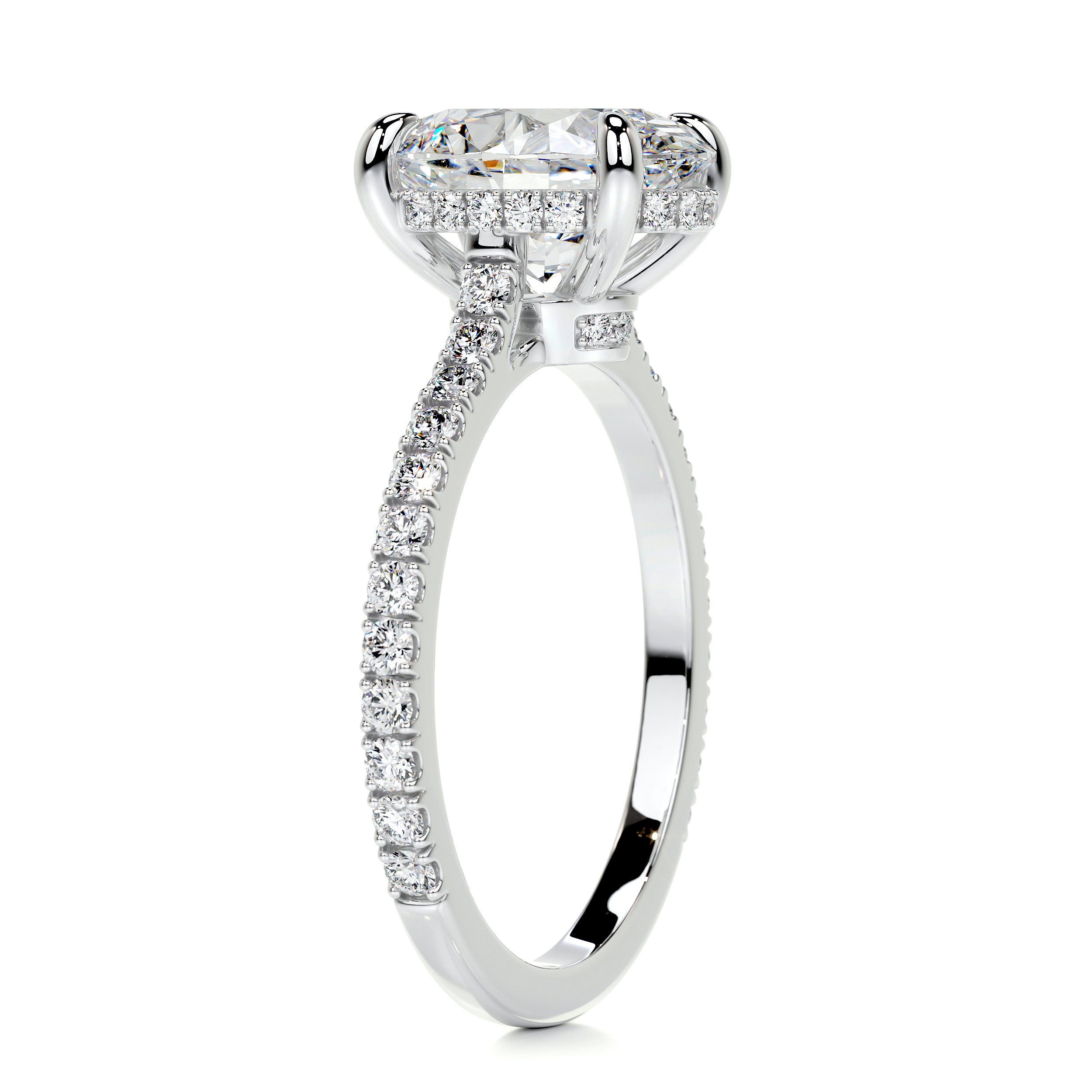 Dionne Moissanite & Diamond Ring -14K White Gold