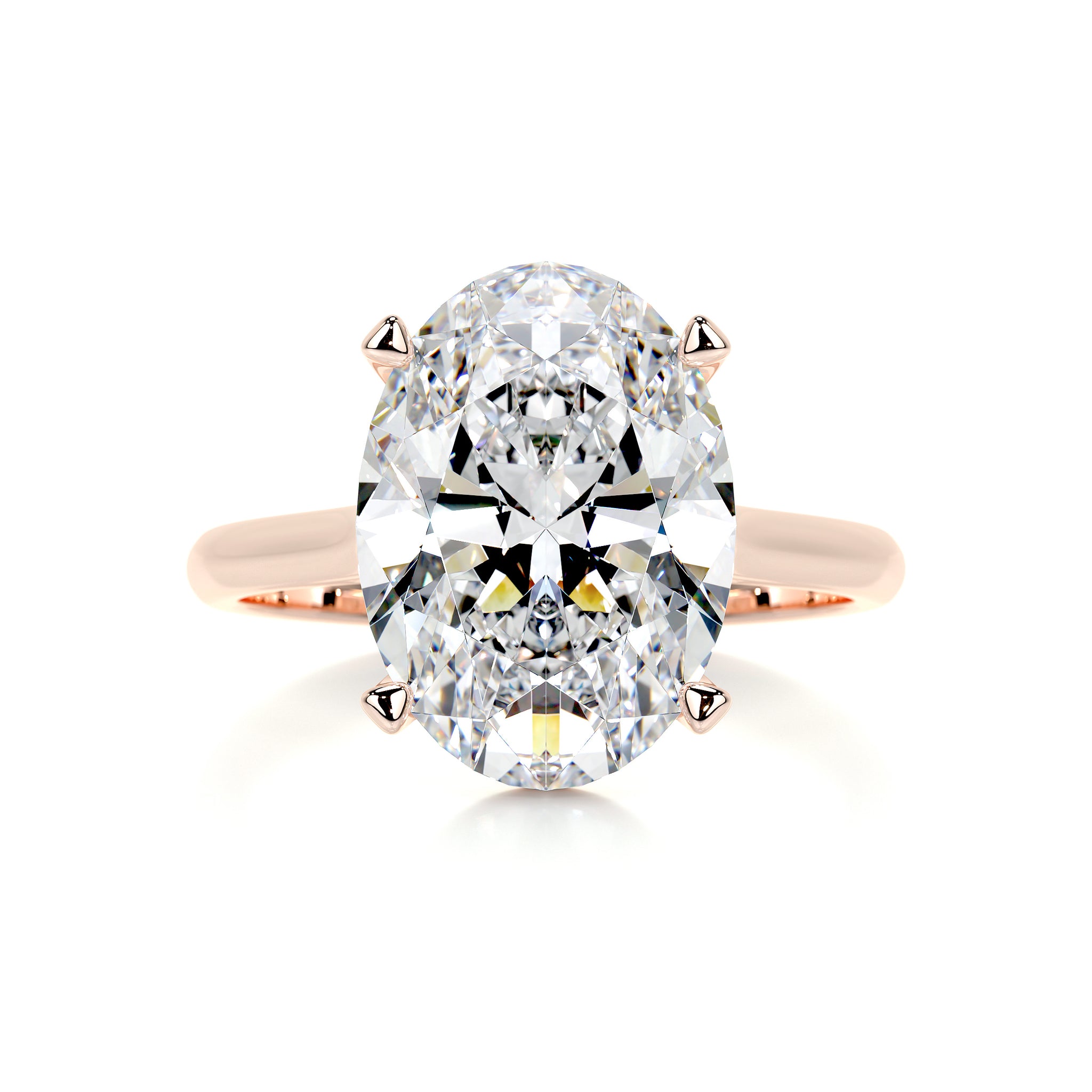 Ozi Moissanite Ring -14K Rose Gold, Solitaire, Oval, Carat