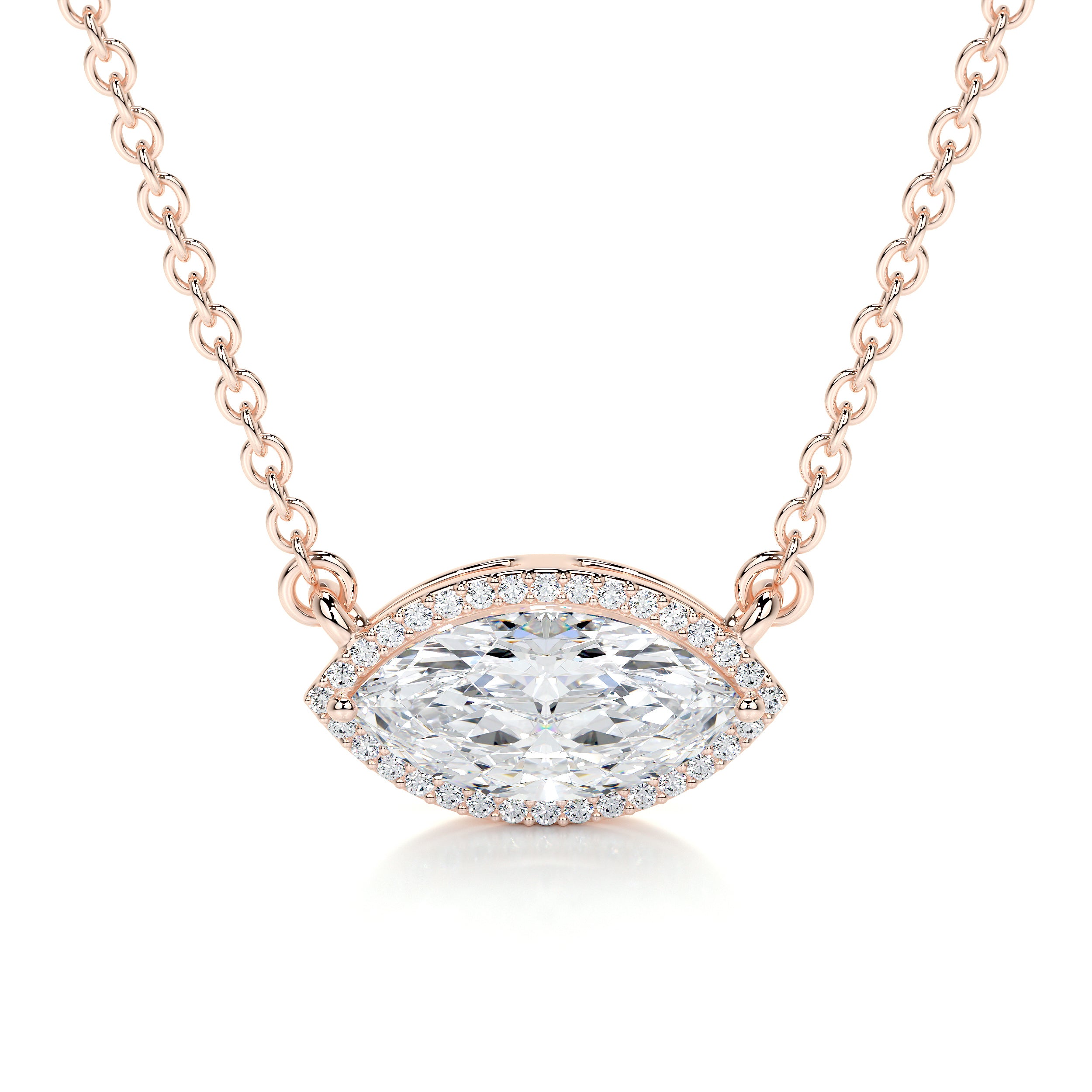 Britney Moissanite & Diamonds Necklace -14K Rose Gold
