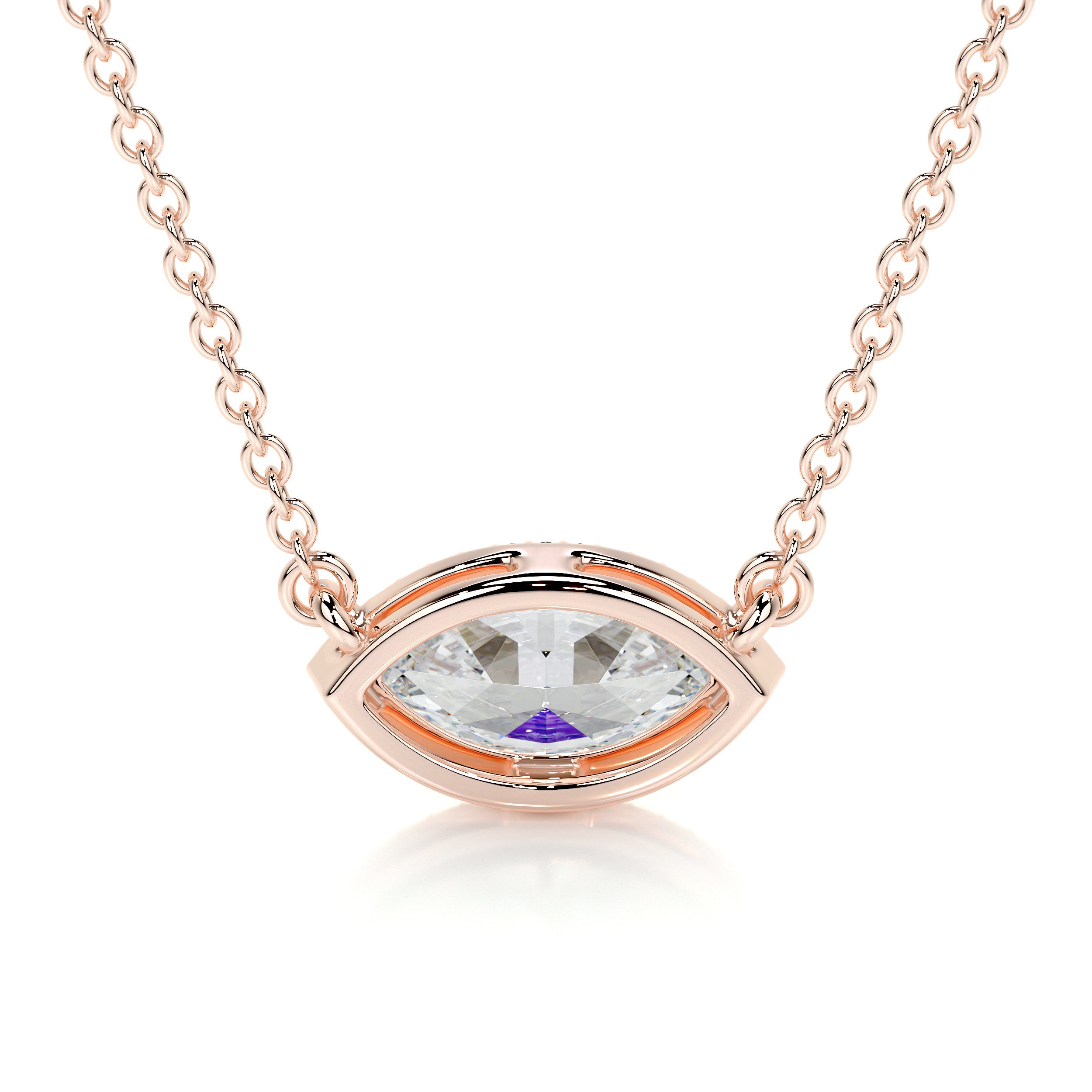 Britney Moissanite & Diamonds Necklace -14K Rose Gold