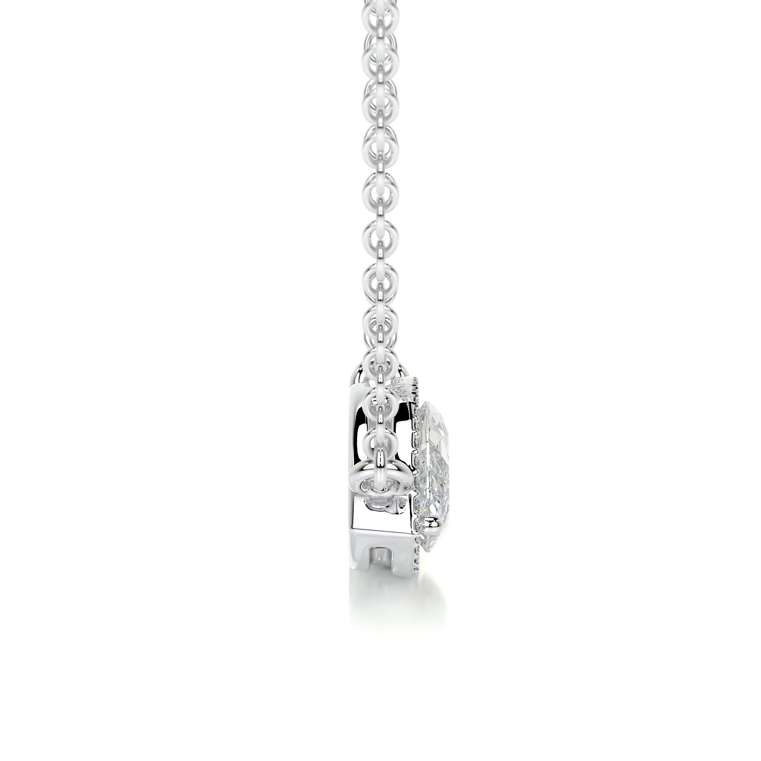 Britney Moissanite & Diamonds Necklace -14K White Gold