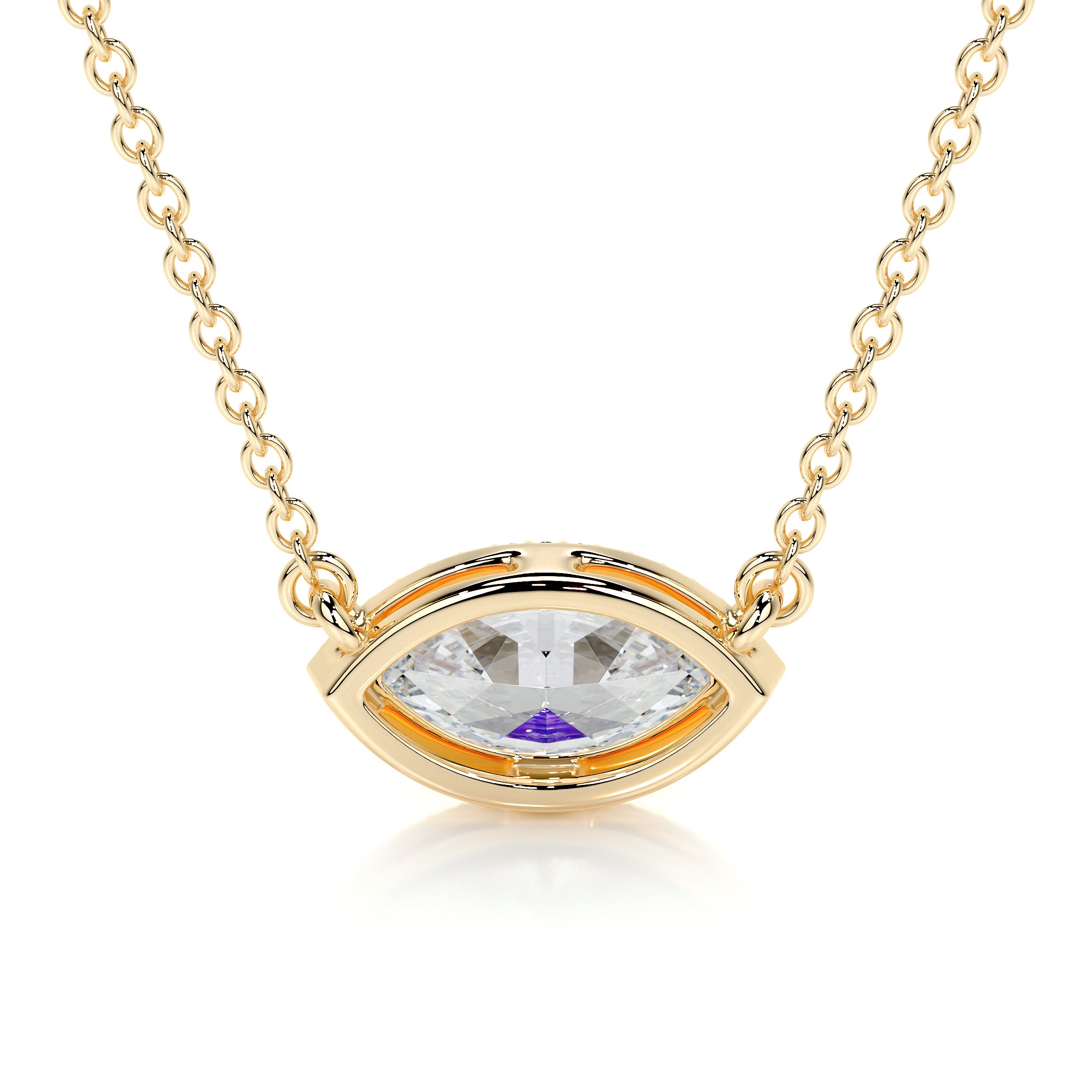 Britney Moissanite & Diamonds Necklace -18K Yellow Gold