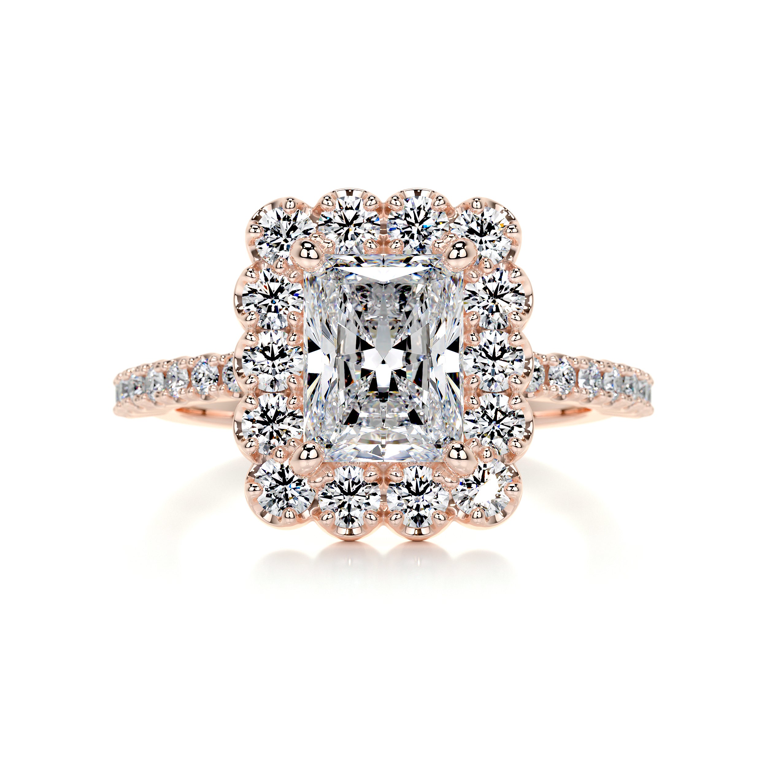 Abby Moissanite & Diamond Ring -14K Rose Gold