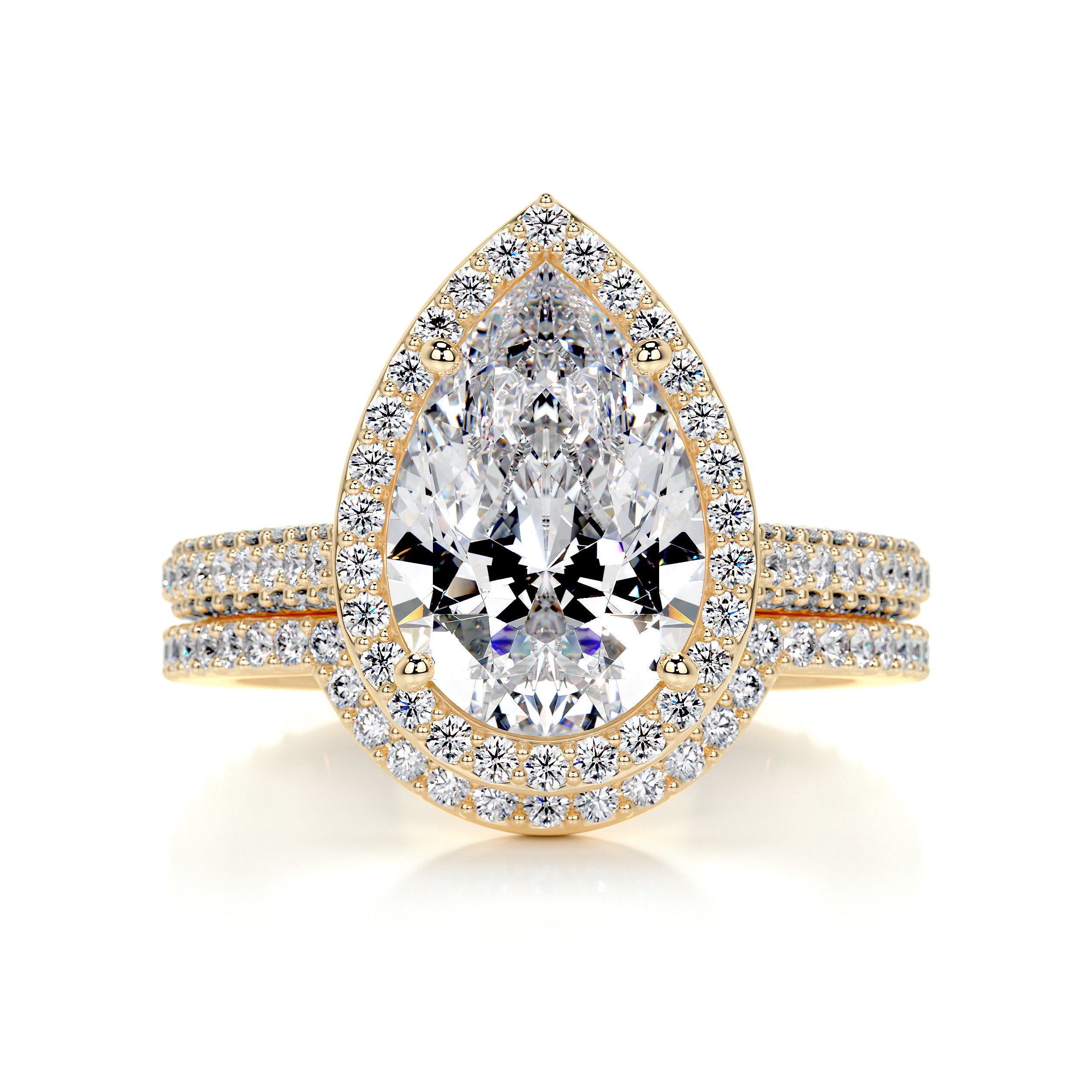 Maggie Moissanite & Diamonds Bridal Set -18K Yellow Gold