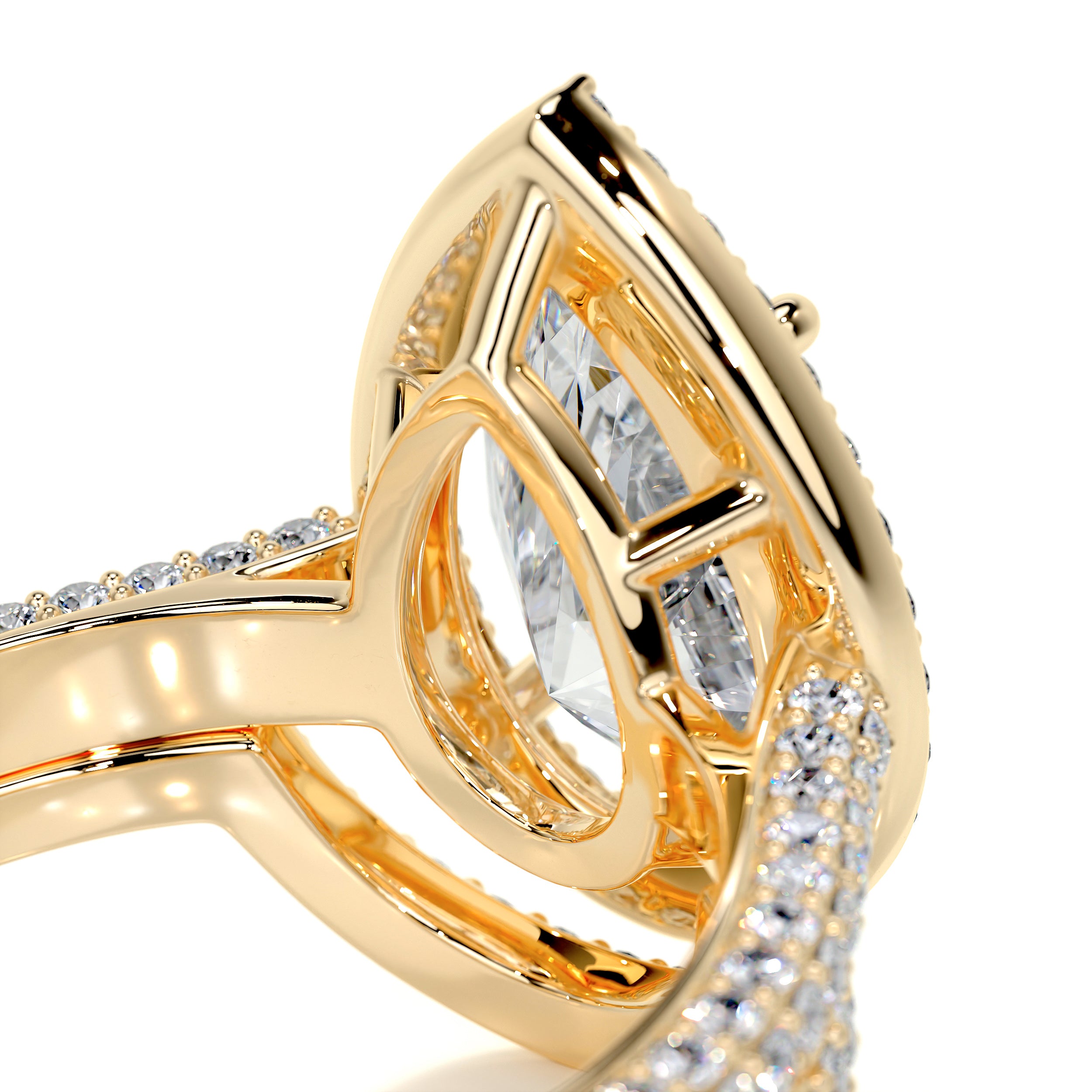 Maggie Moissanite & Diamonds Bridal Set -18K Yellow Gold