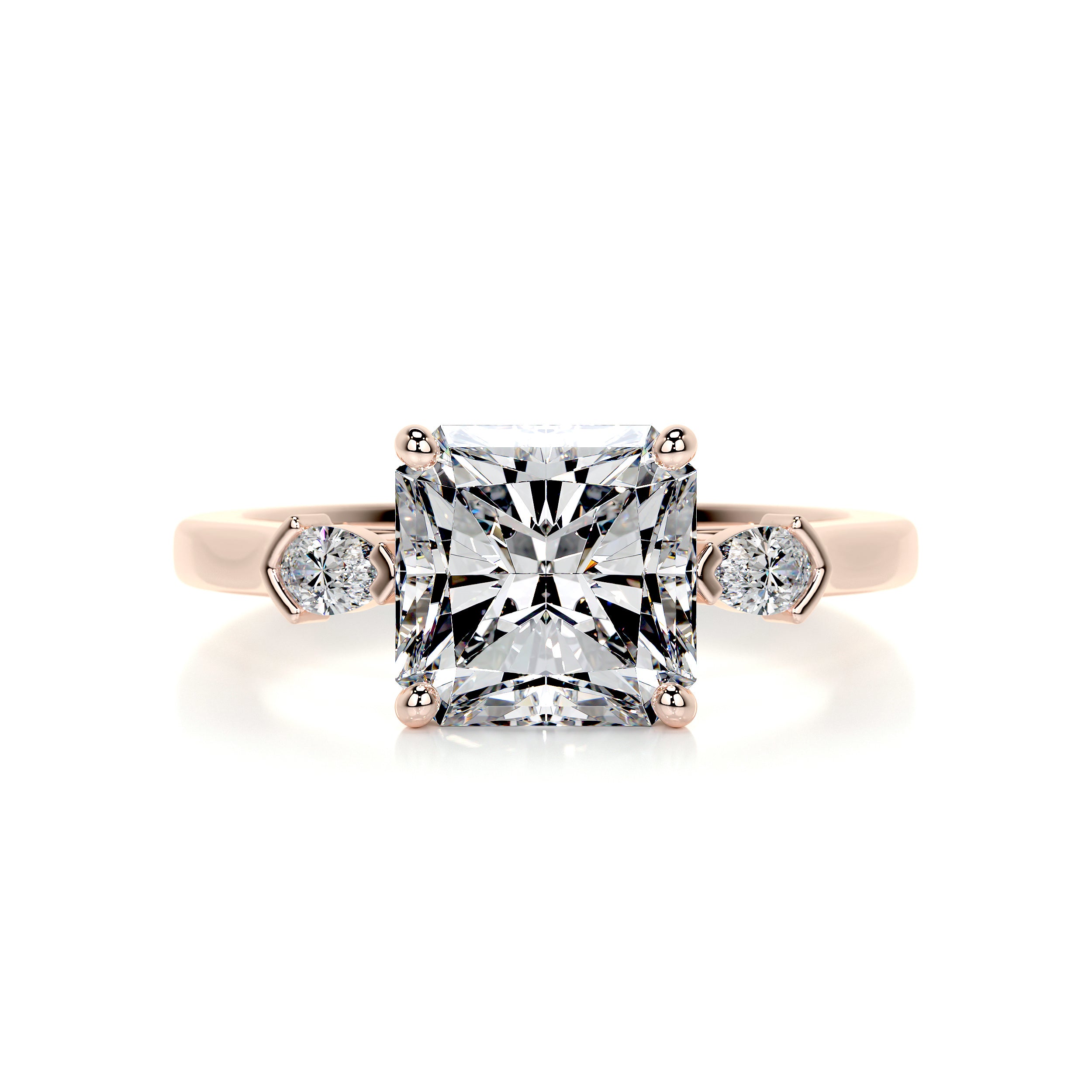 Mindy Moissanite & Diamond Ring -14K Rose Gold