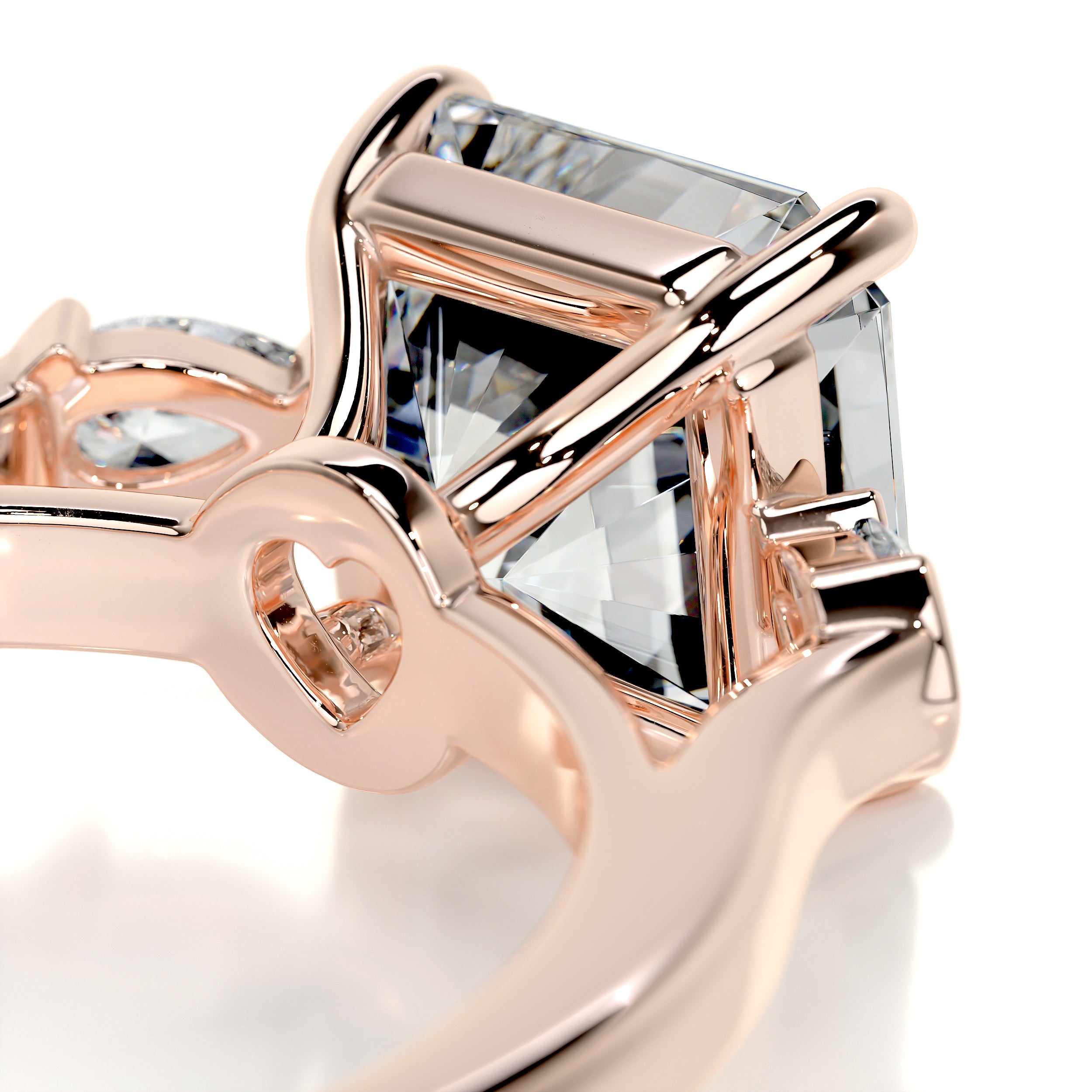 Mindy Moissanite & Diamond Ring -14K Rose Gold