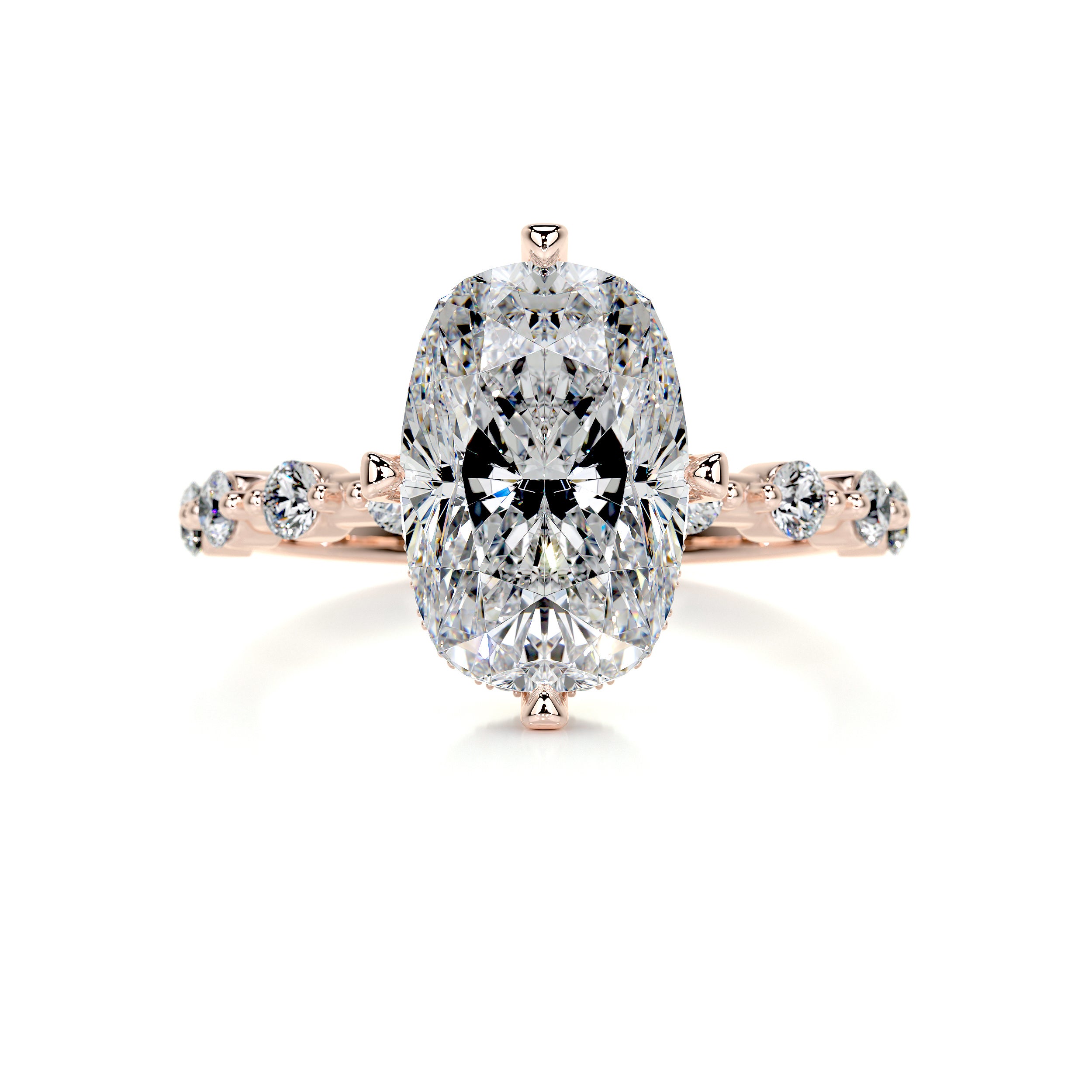 Theresa Moissanite & Diamond Ring -14K Rose Gold