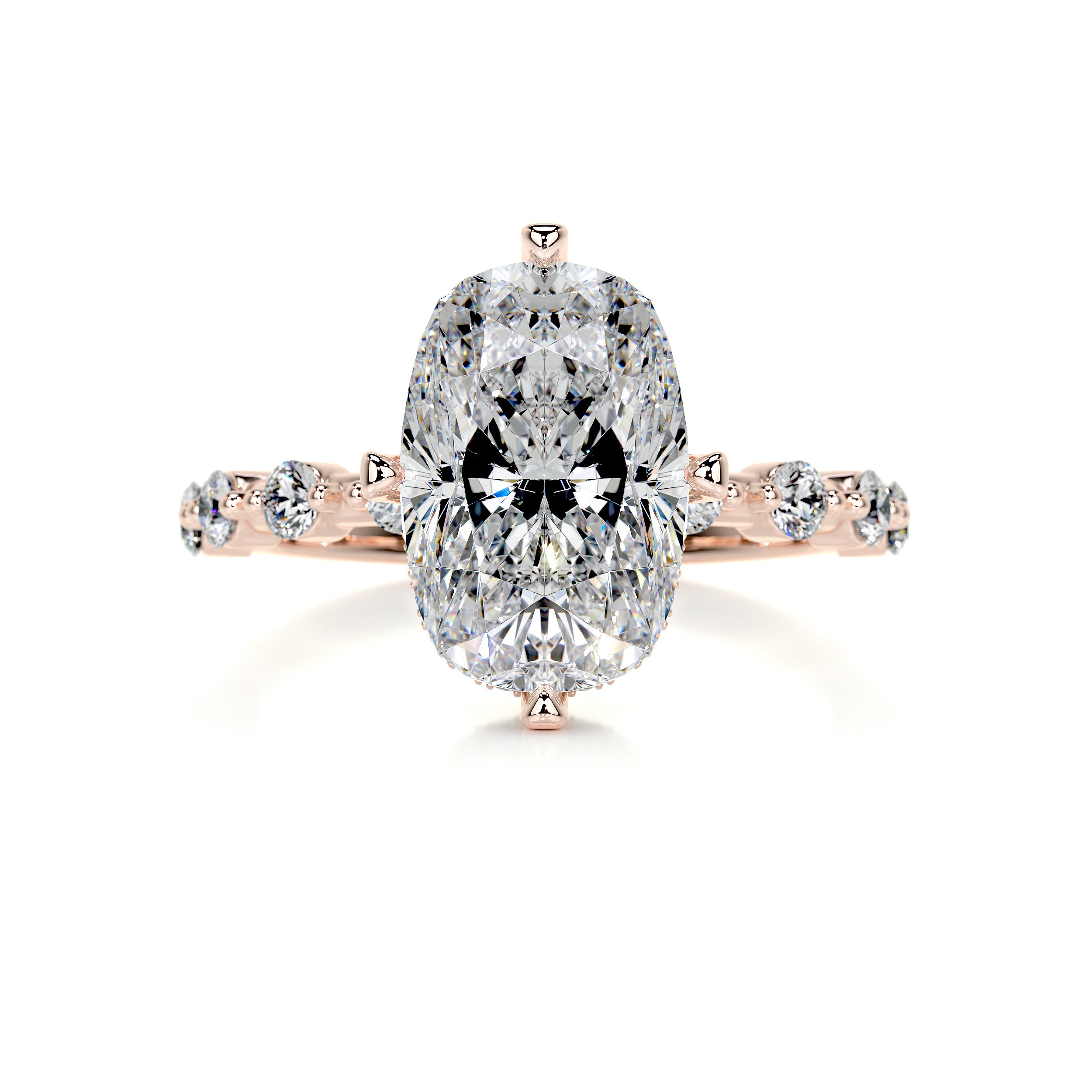 Theresa Moissanite & Diamonds Ring -14K Rose Gold