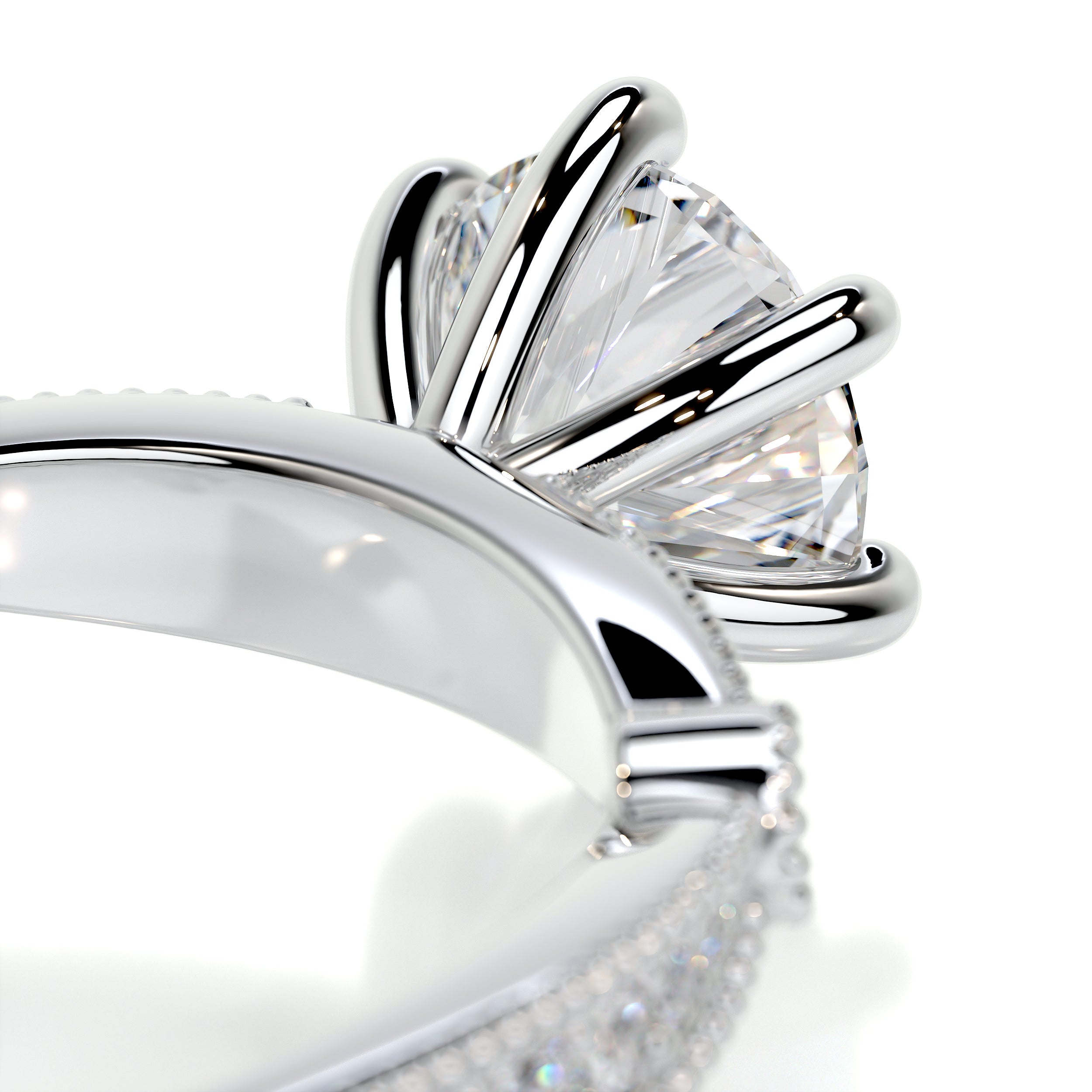 Stacy Moissanite & Diamond Ring -14K White Gold