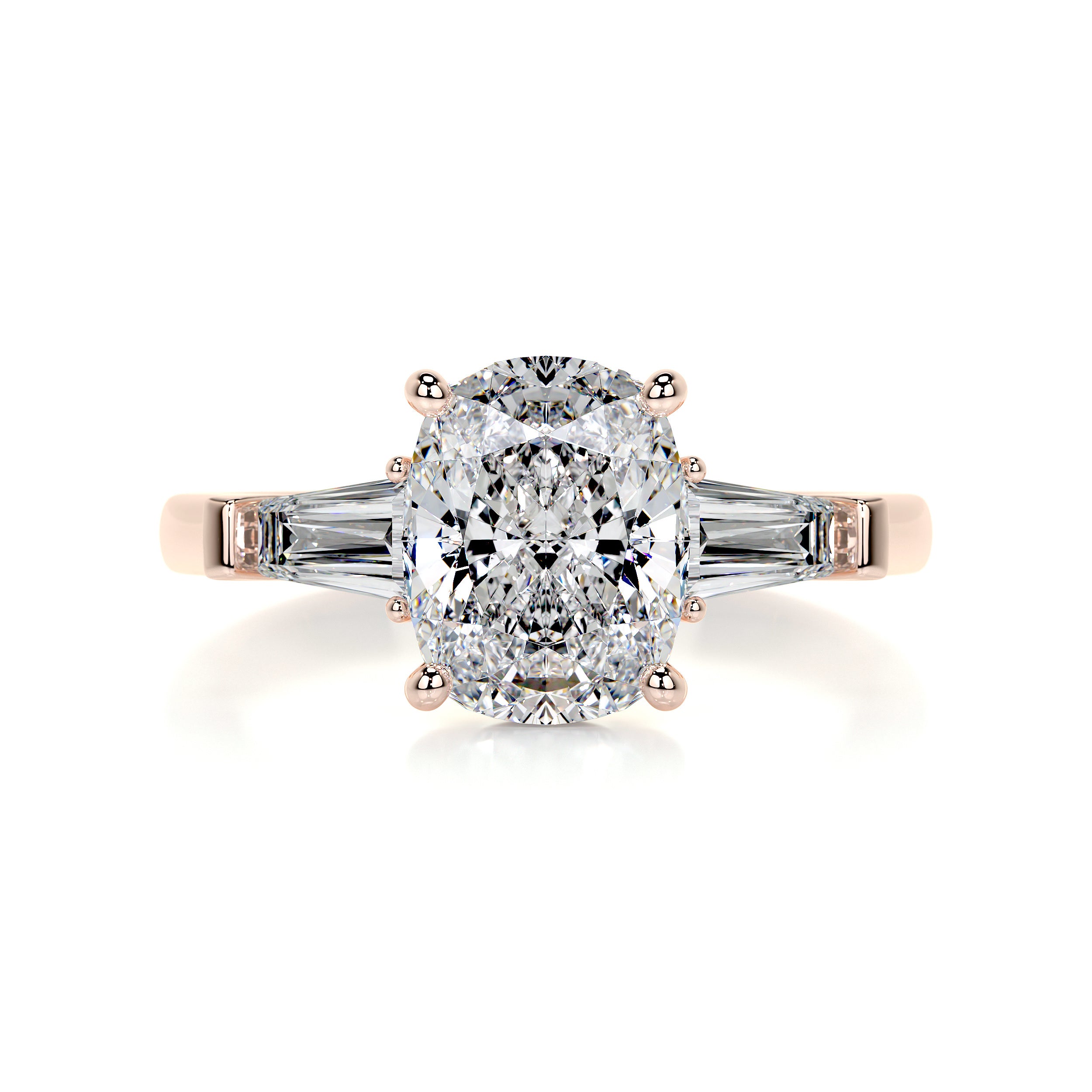 Sylvia Moissanite & Diamonds Ring -14K Rose Gold