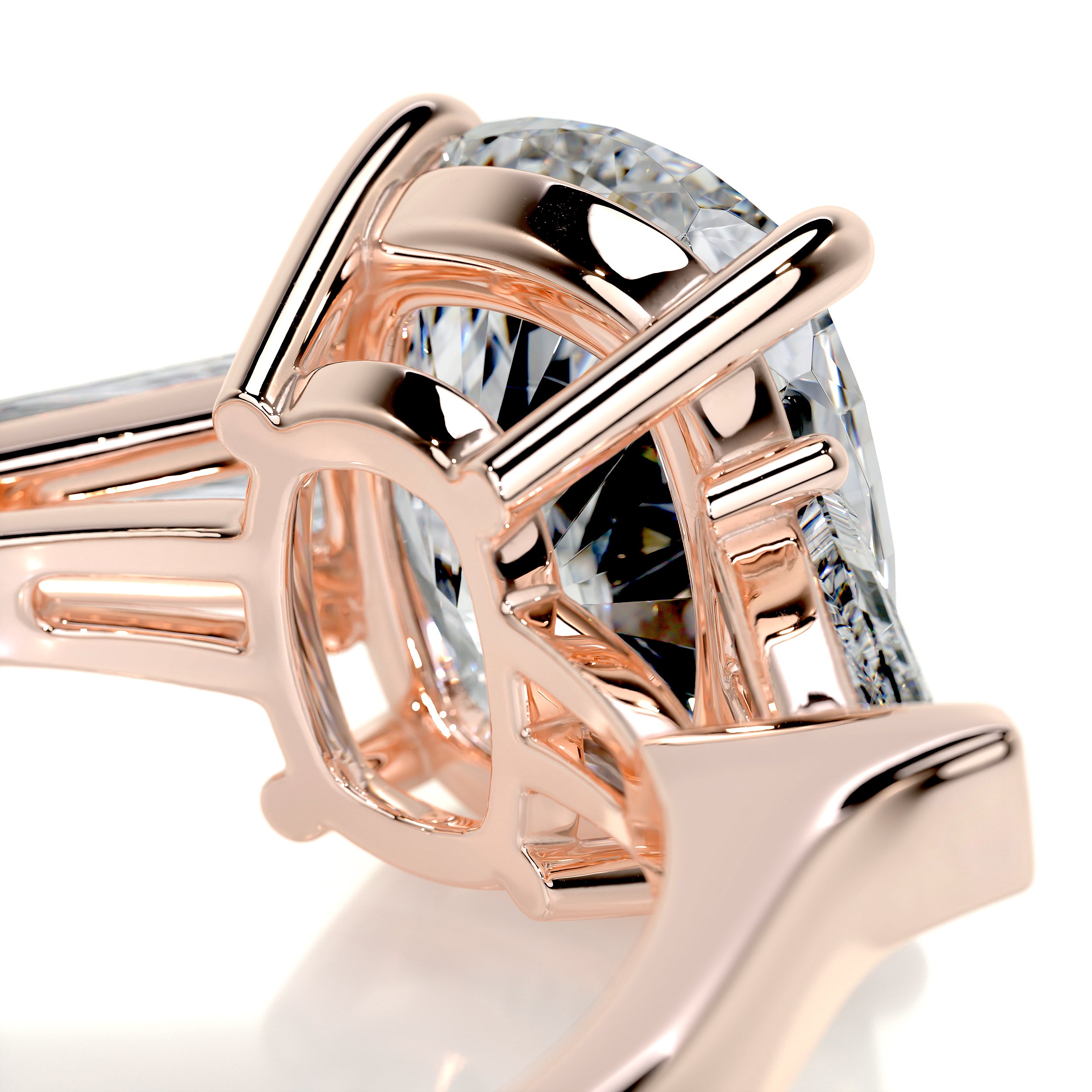 Sylvia Moissanite & Diamond Ring -14K Rose Gold
