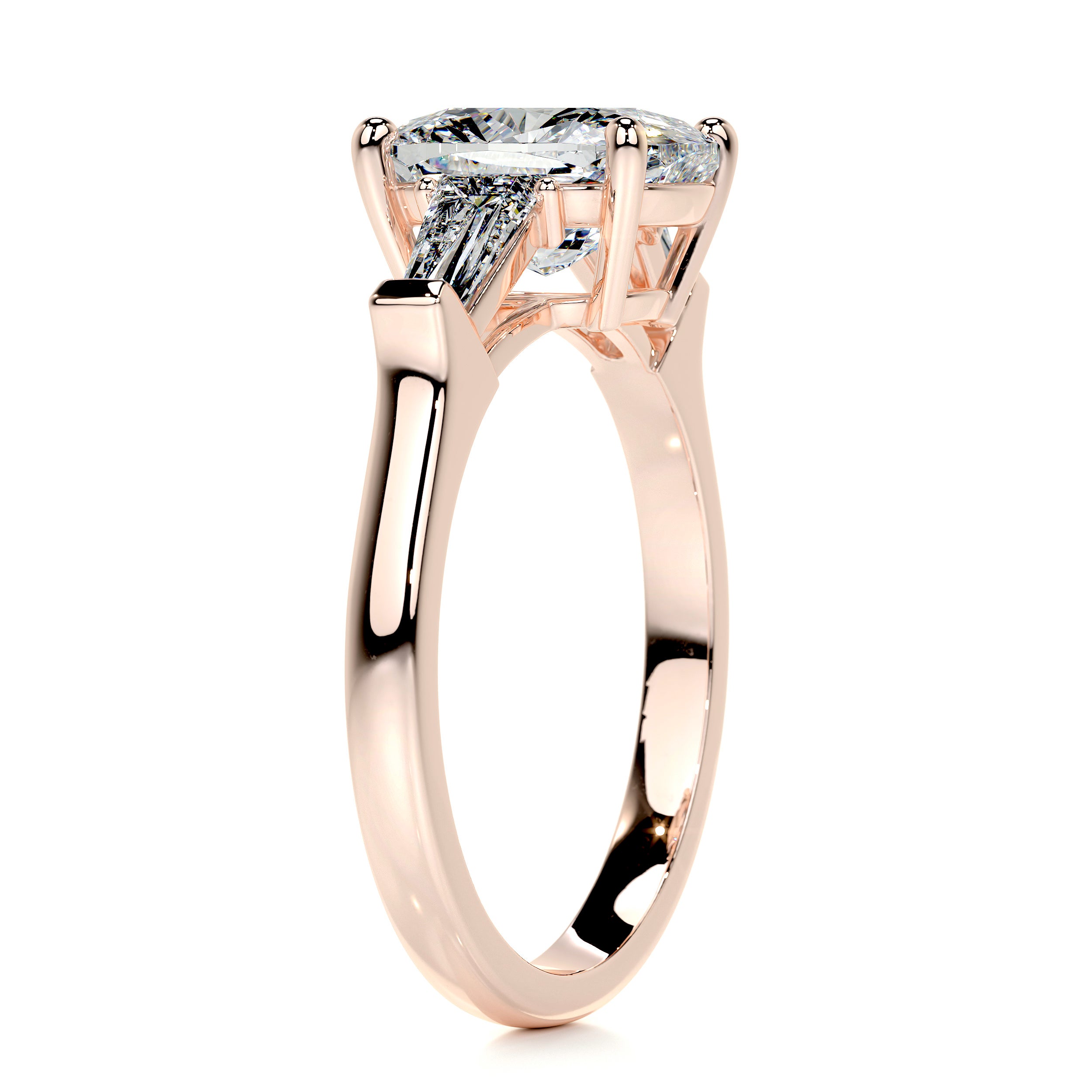 Sylvia Moissanite & Diamond Ring -14K Rose Gold