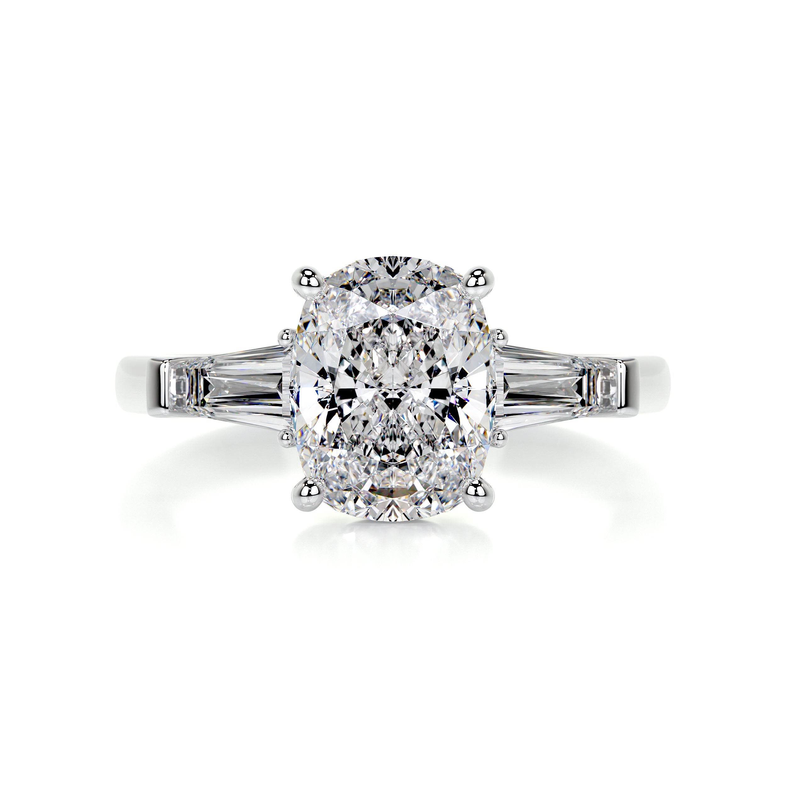 Sylvia Moissanite & Diamonds Ring -Platinum