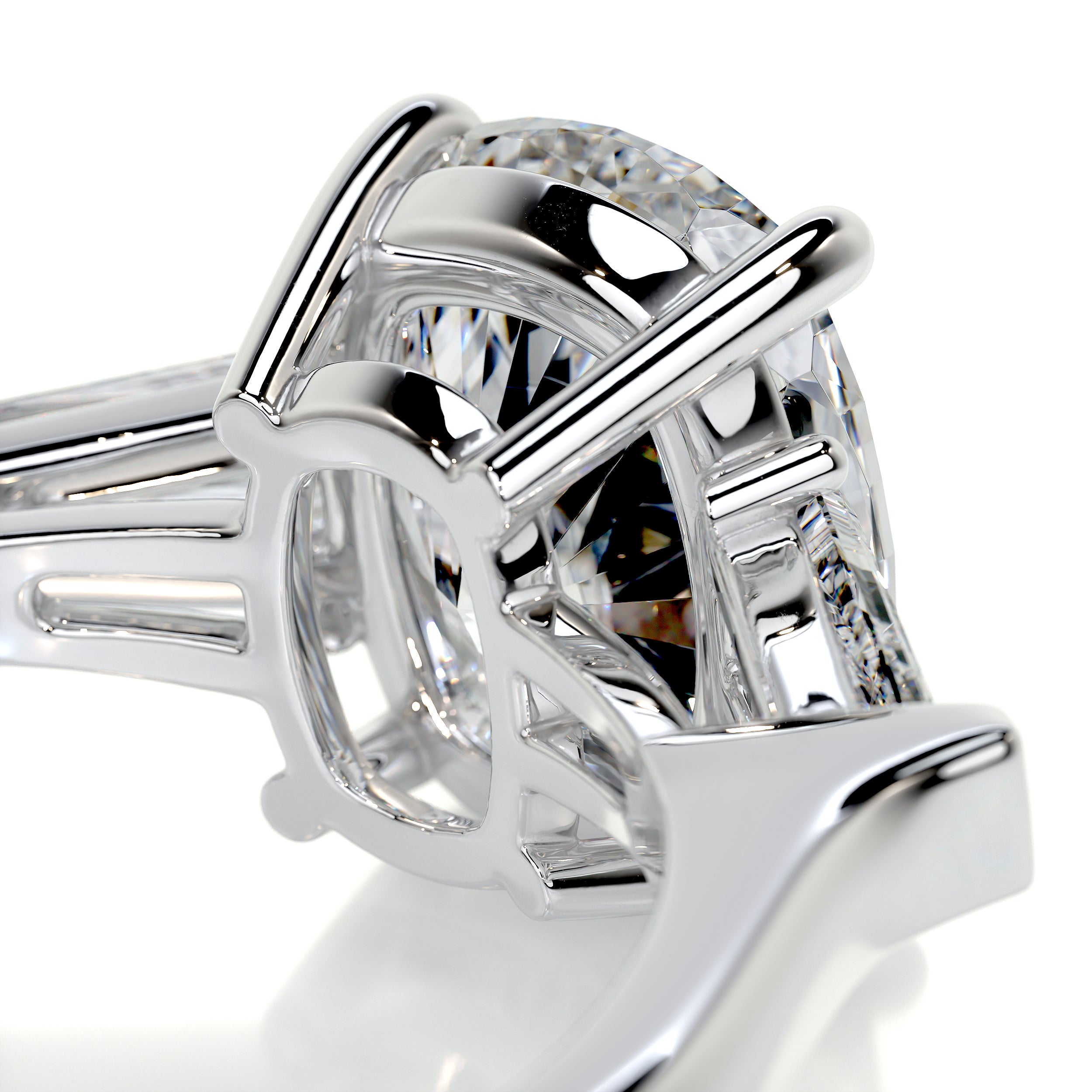 Sylvia Moissanite & Diamonds Ring -18K White Gold