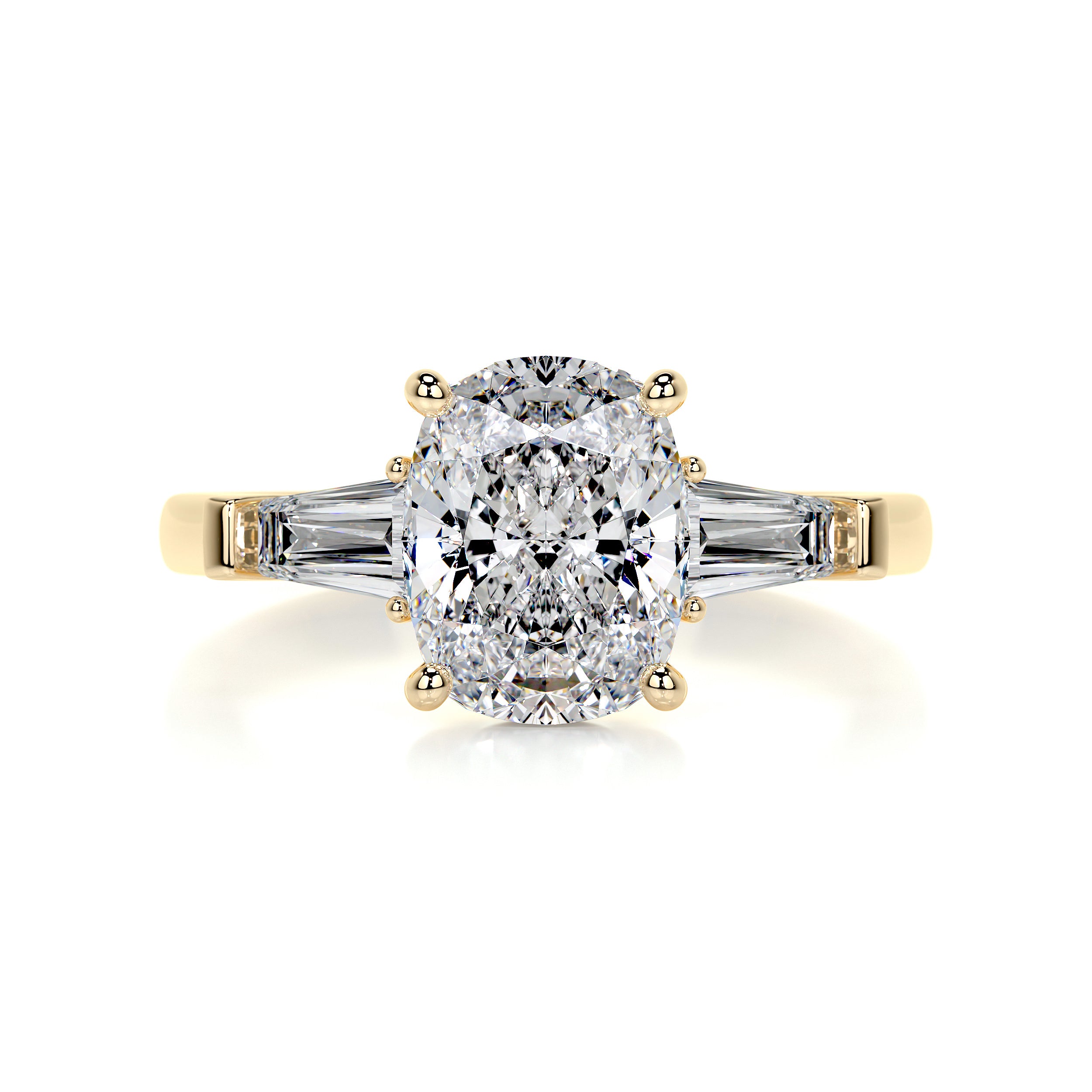 Sylvia Moissanite & Diamond Ring -18K Yellow Gold
