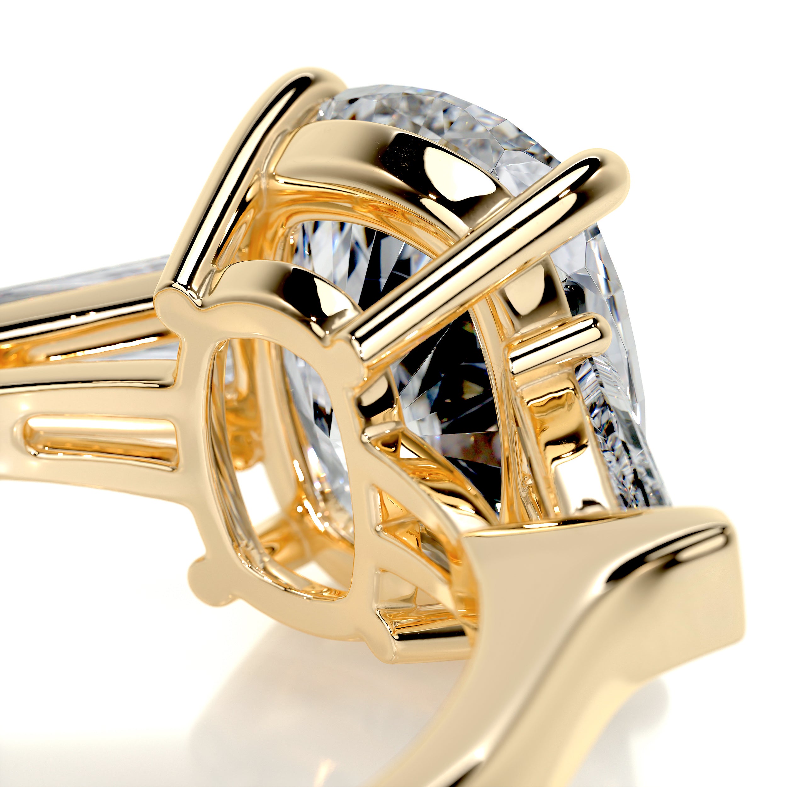 Sylvia Moissanite & Diamond Ring -18K Yellow Gold
