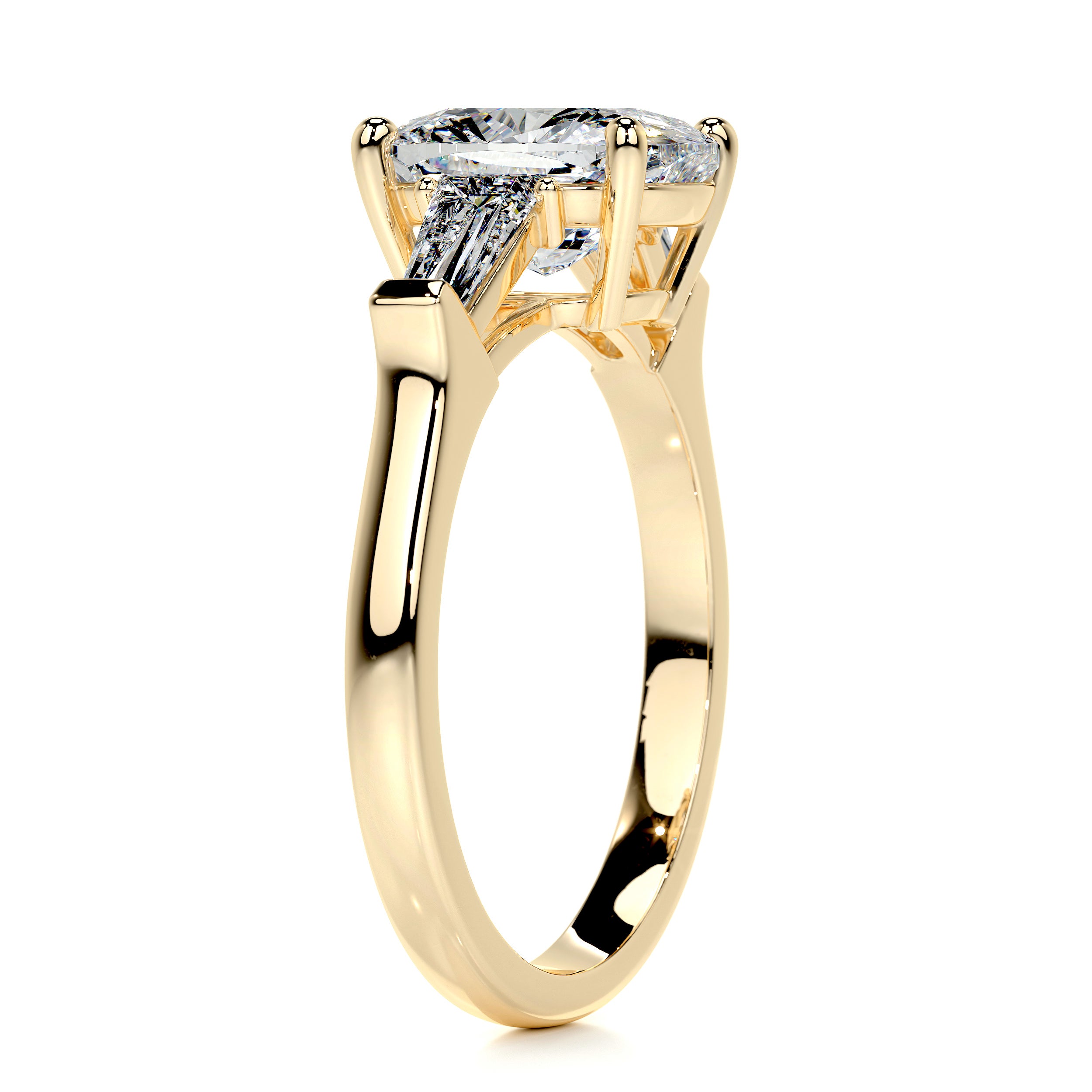 Sylvia Moissanite & Diamond Ring -18K Yellow Gold
