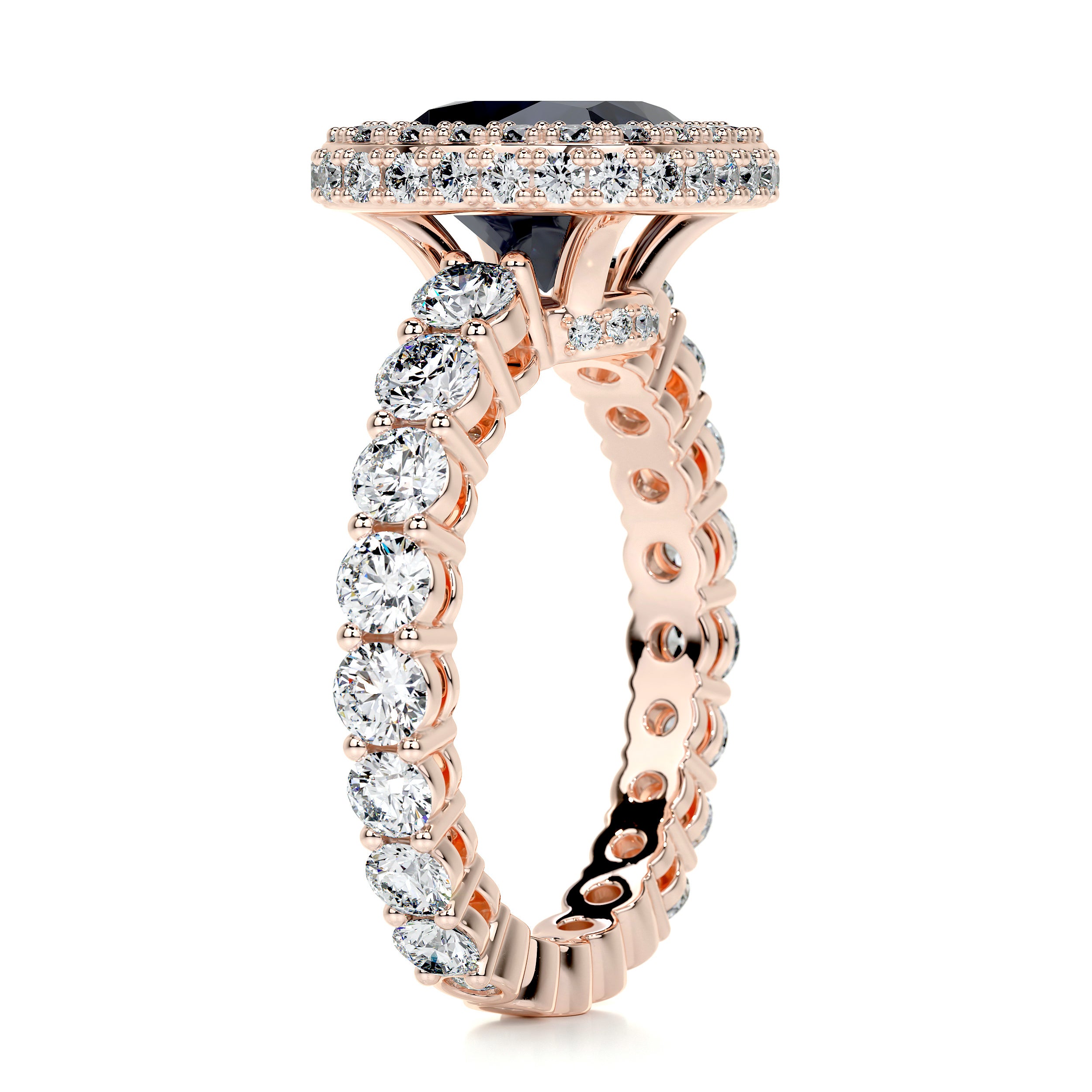 North Gemstone & Diamonds Ring (4 Carat) - 14K Rose Gold