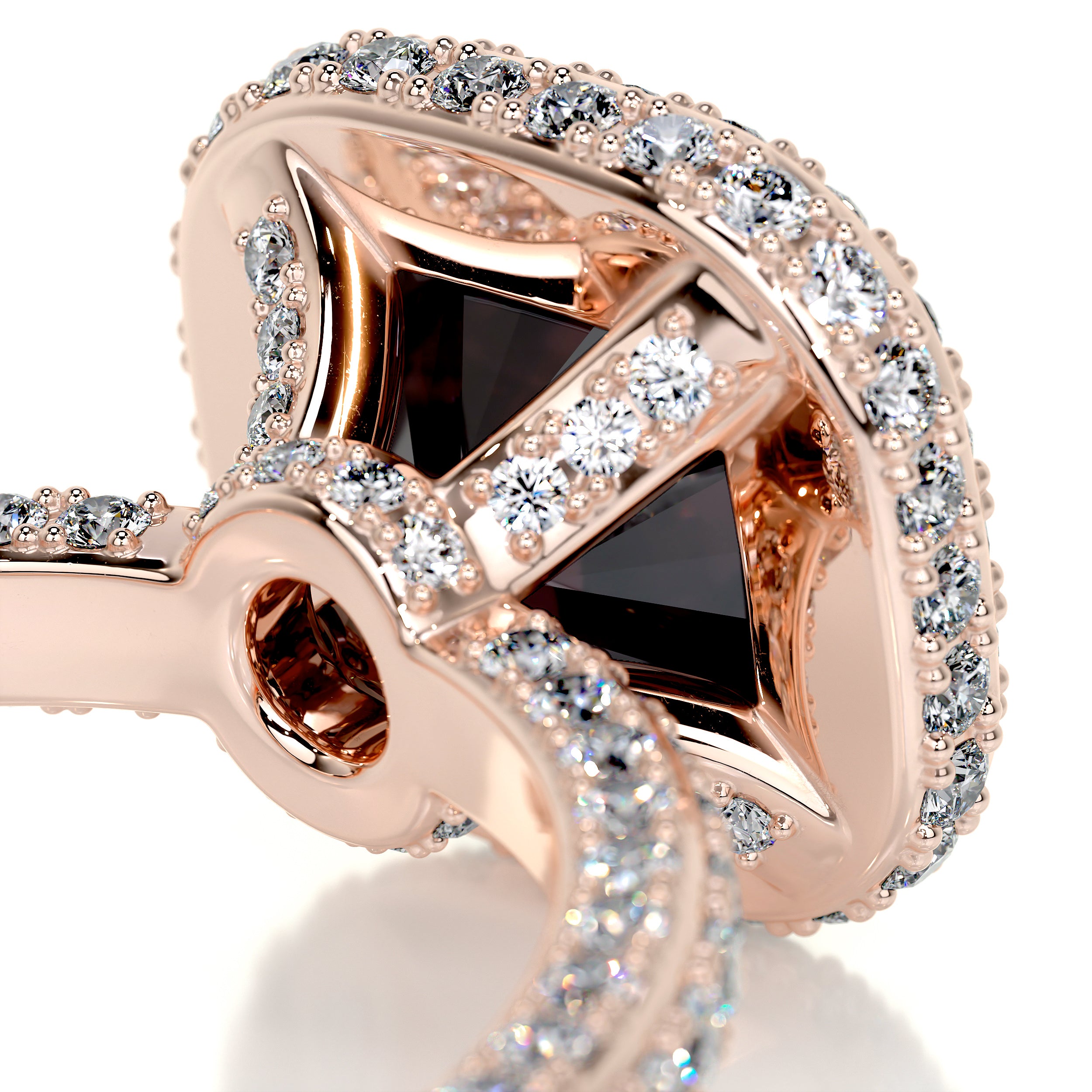 Kim Gemstone & Diamonds Ring (4 Carat) -14K Rose Gold