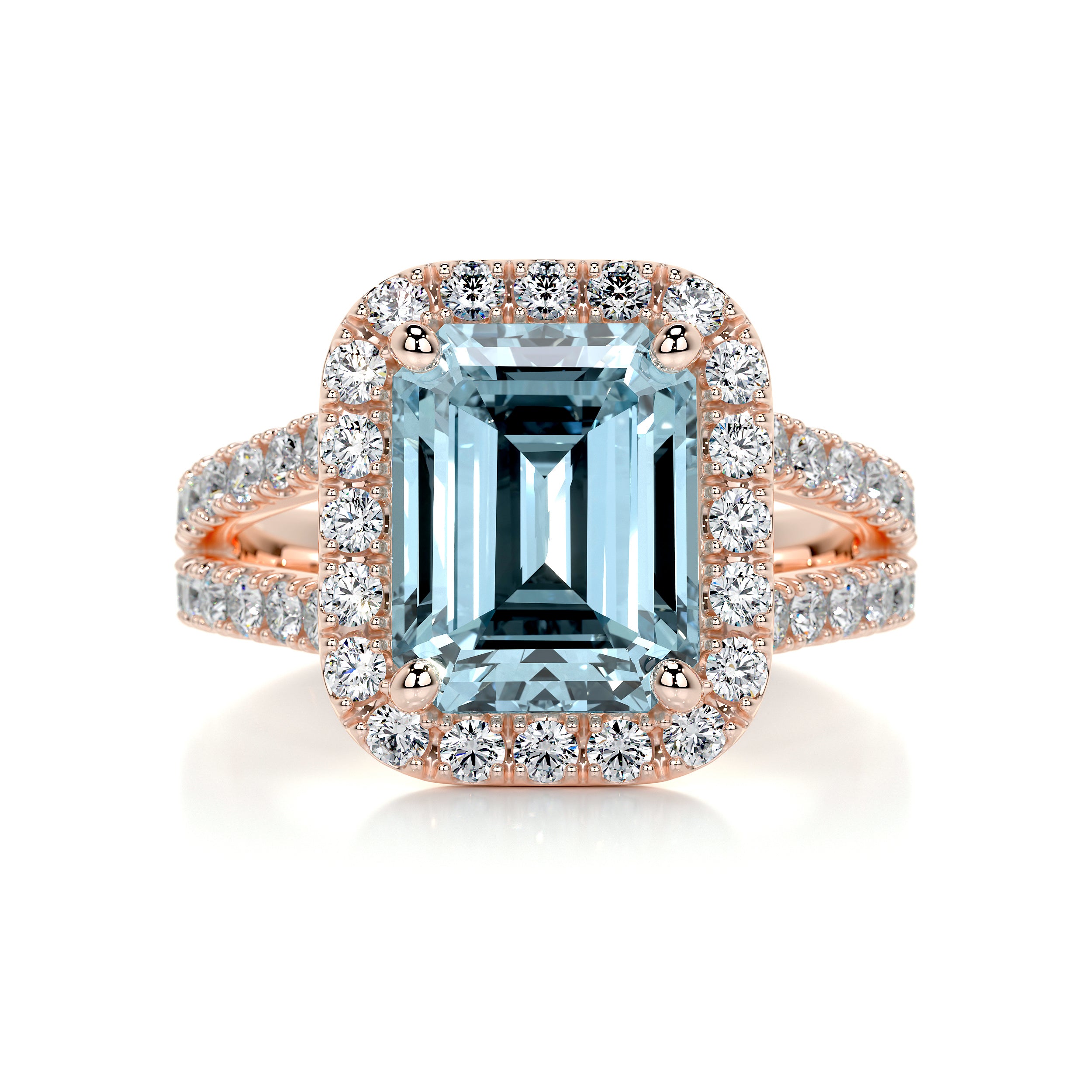 Melody Gemstone & Diamonds Ring (5 Carat) - 14K Rose Gold