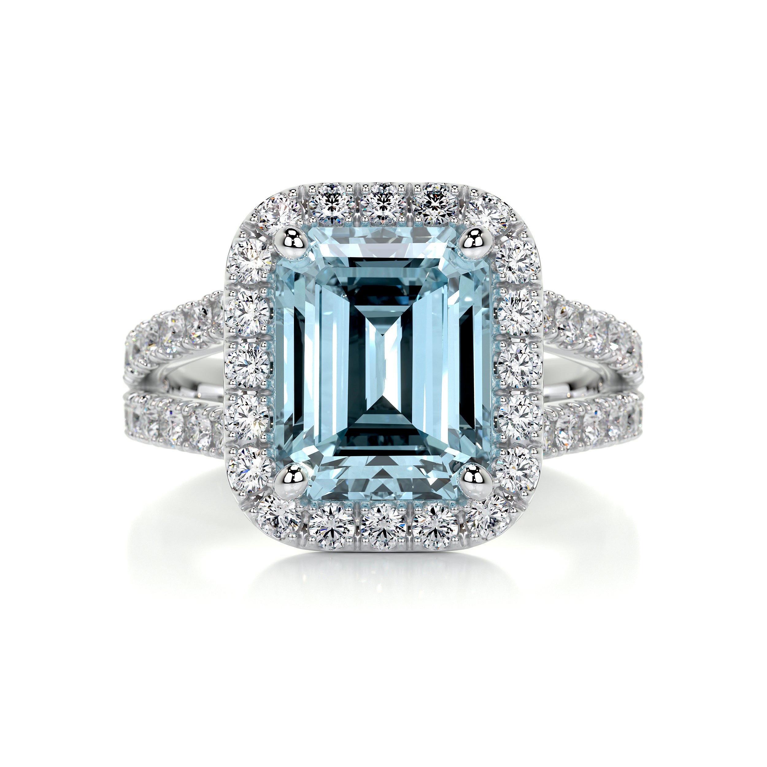 Melody Gemstone & Diamonds Ring (5 Carat) - 14K White Gold