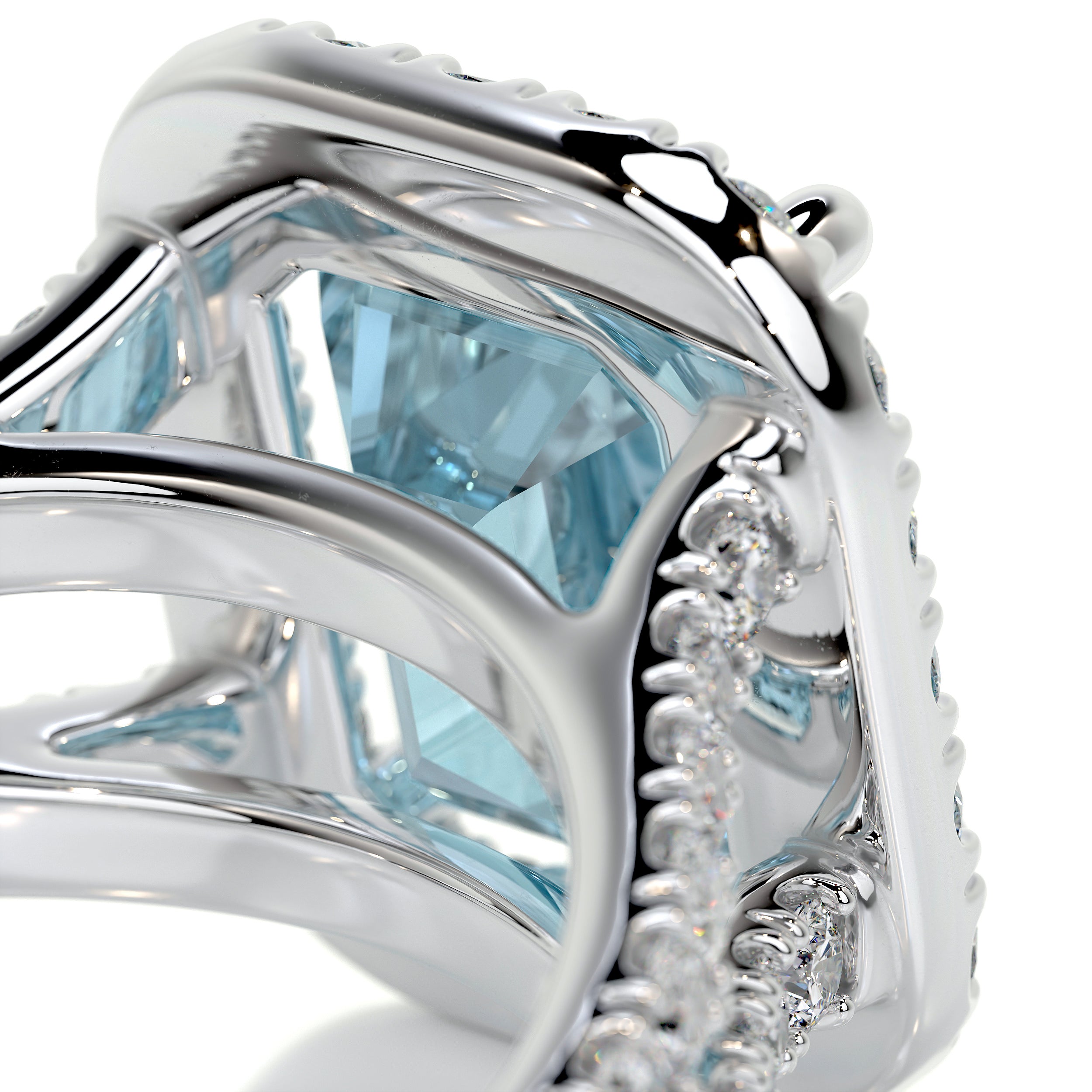 Melody Gemstone & Diamonds Ring (5 Carat) - 18K White Gold