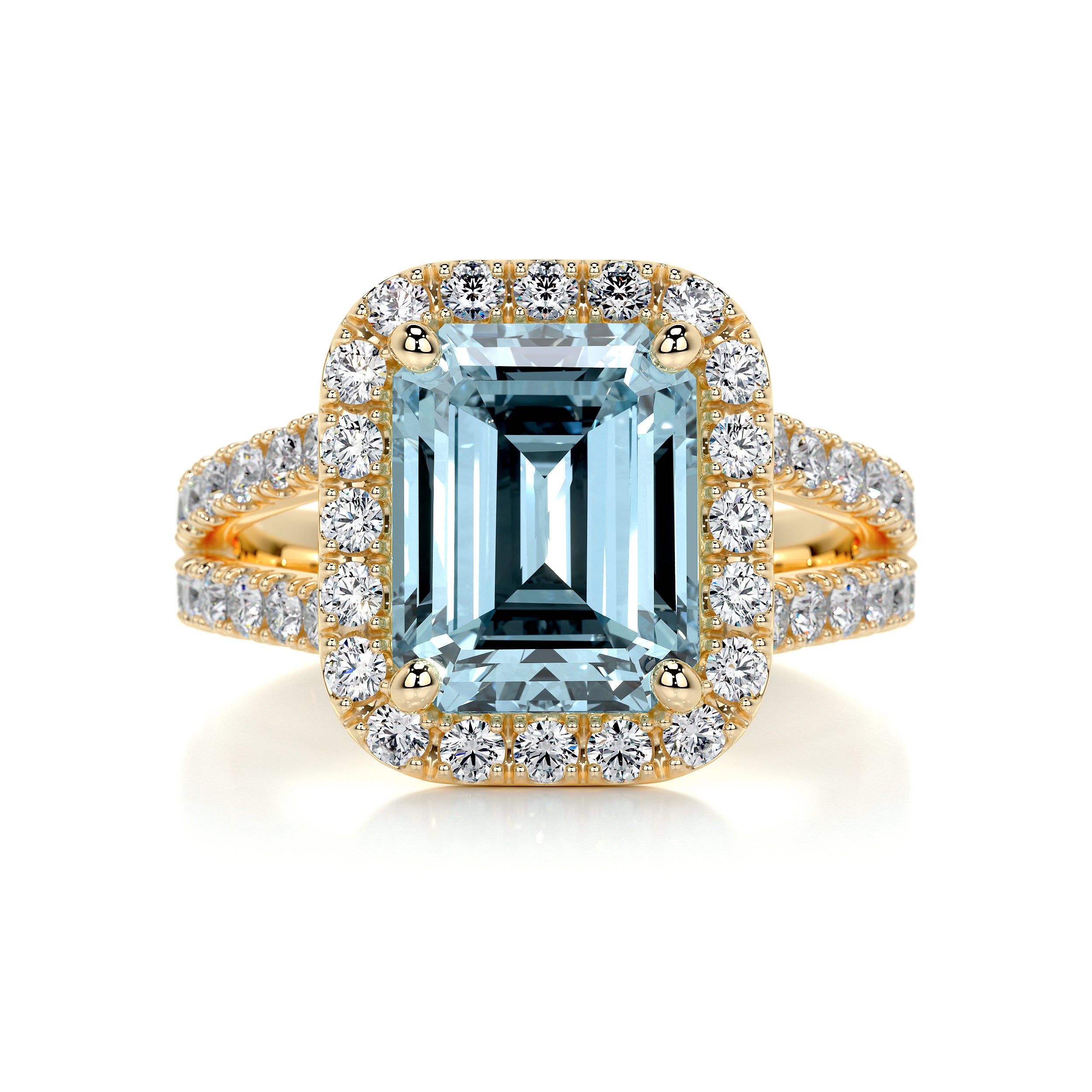 Melody Gemstone & Diamonds Ring (5 Carat) - 18K Yellow Gold