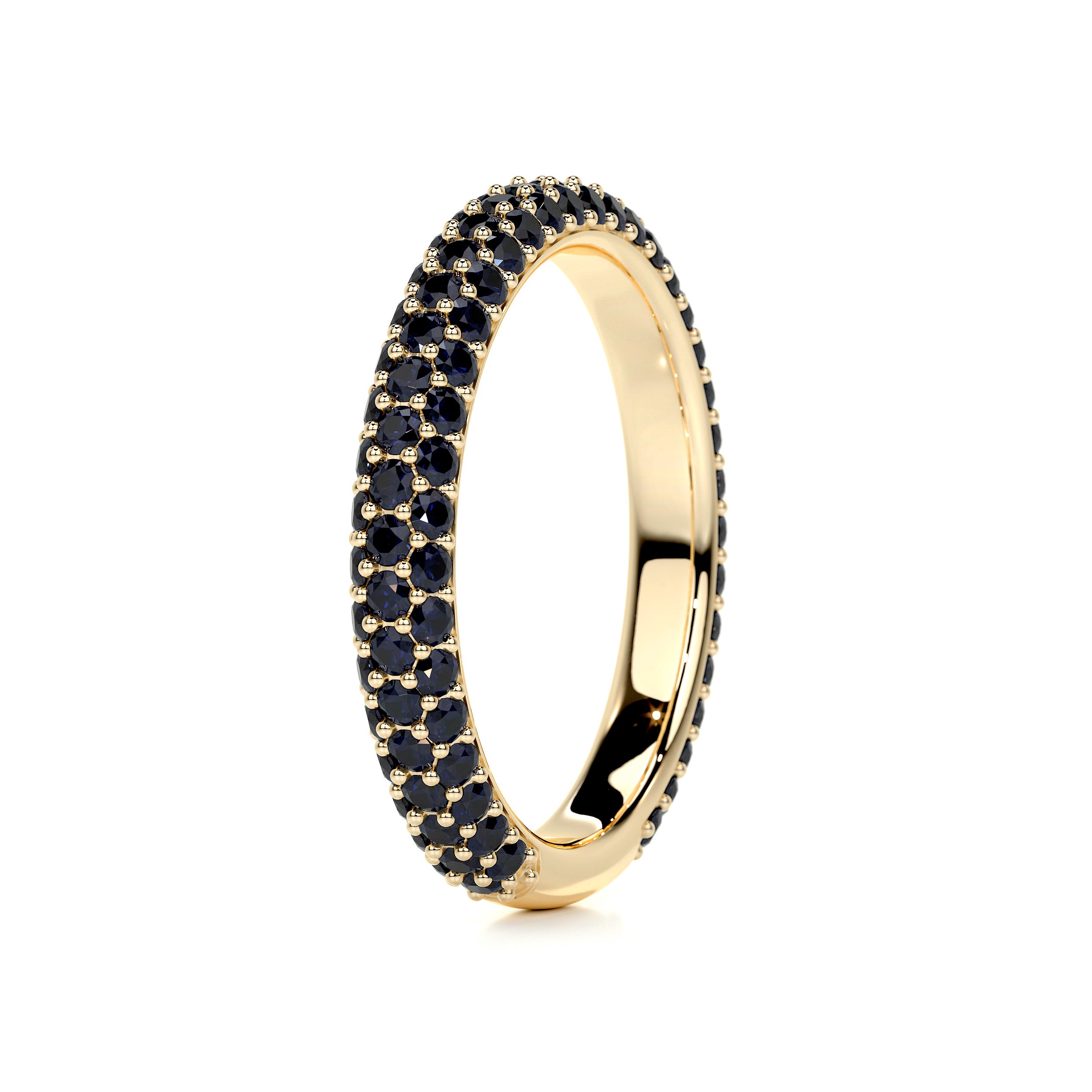 Emma Blue Gemstone Wedding Ring (1.25 Carat) -18K Yellow Gold