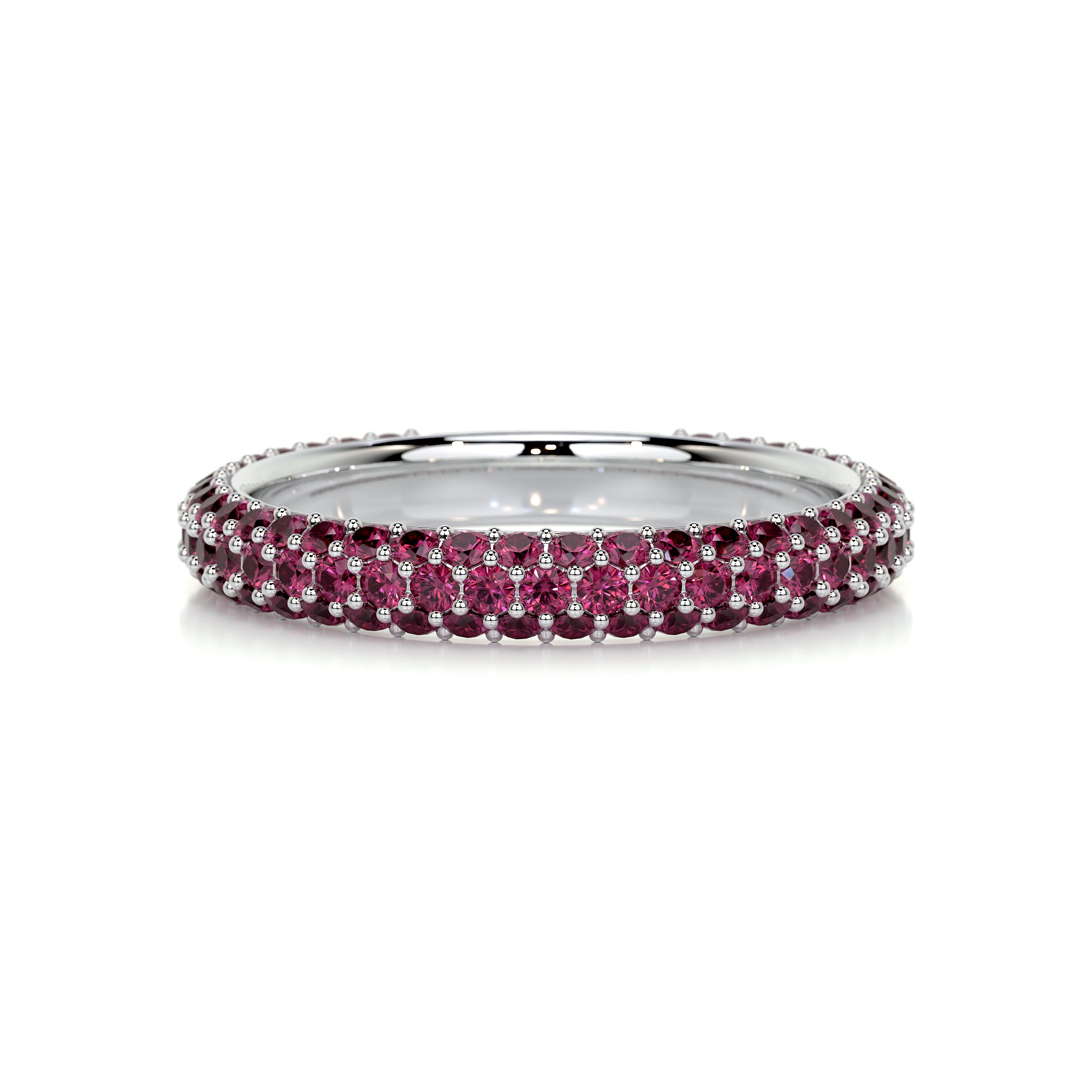 Emma Red Gemstone Wedding Ring (1.25 Carat) -18K White Gold