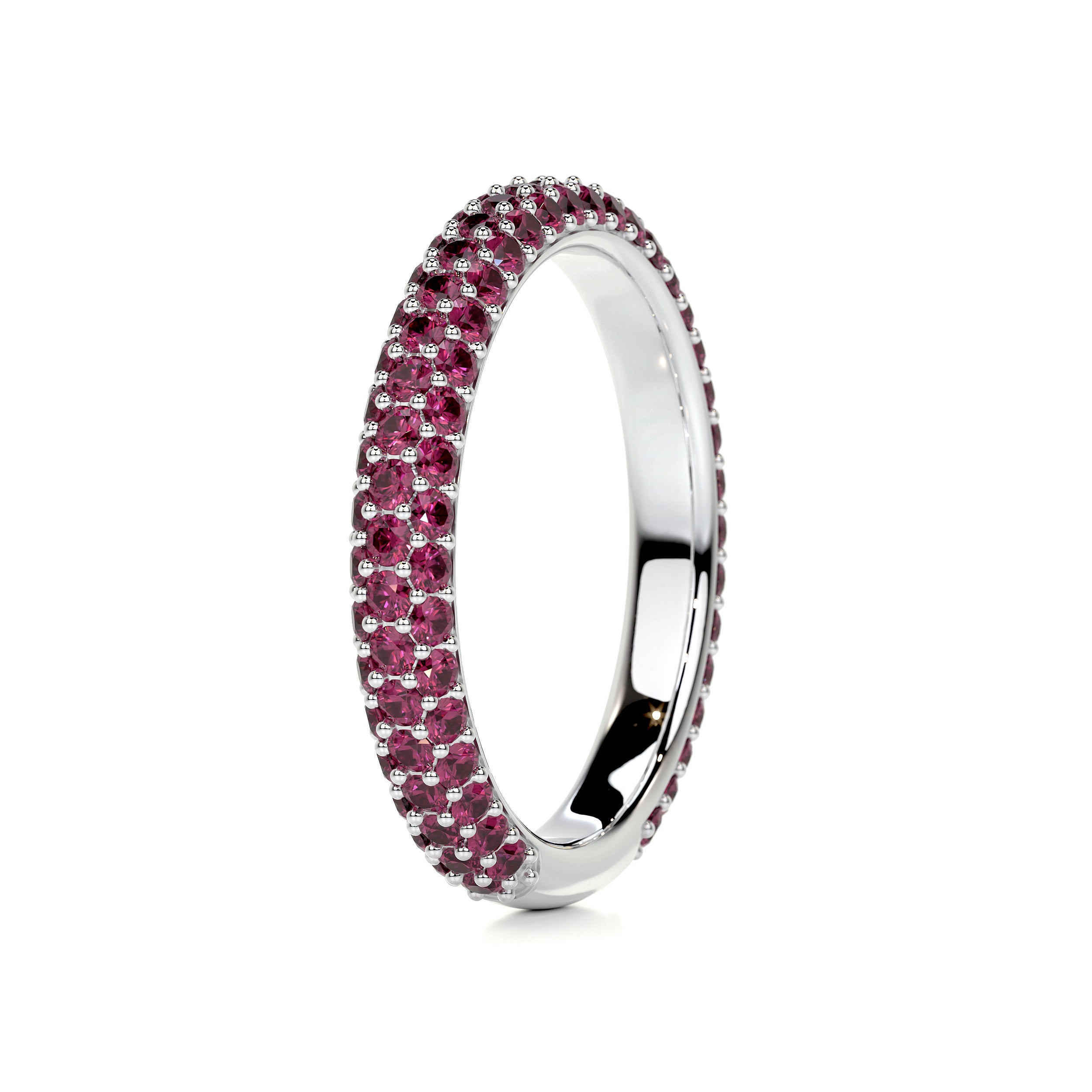 Emma Red Gemstone Wedding Ring (1.25 Carat) -18K White Gold