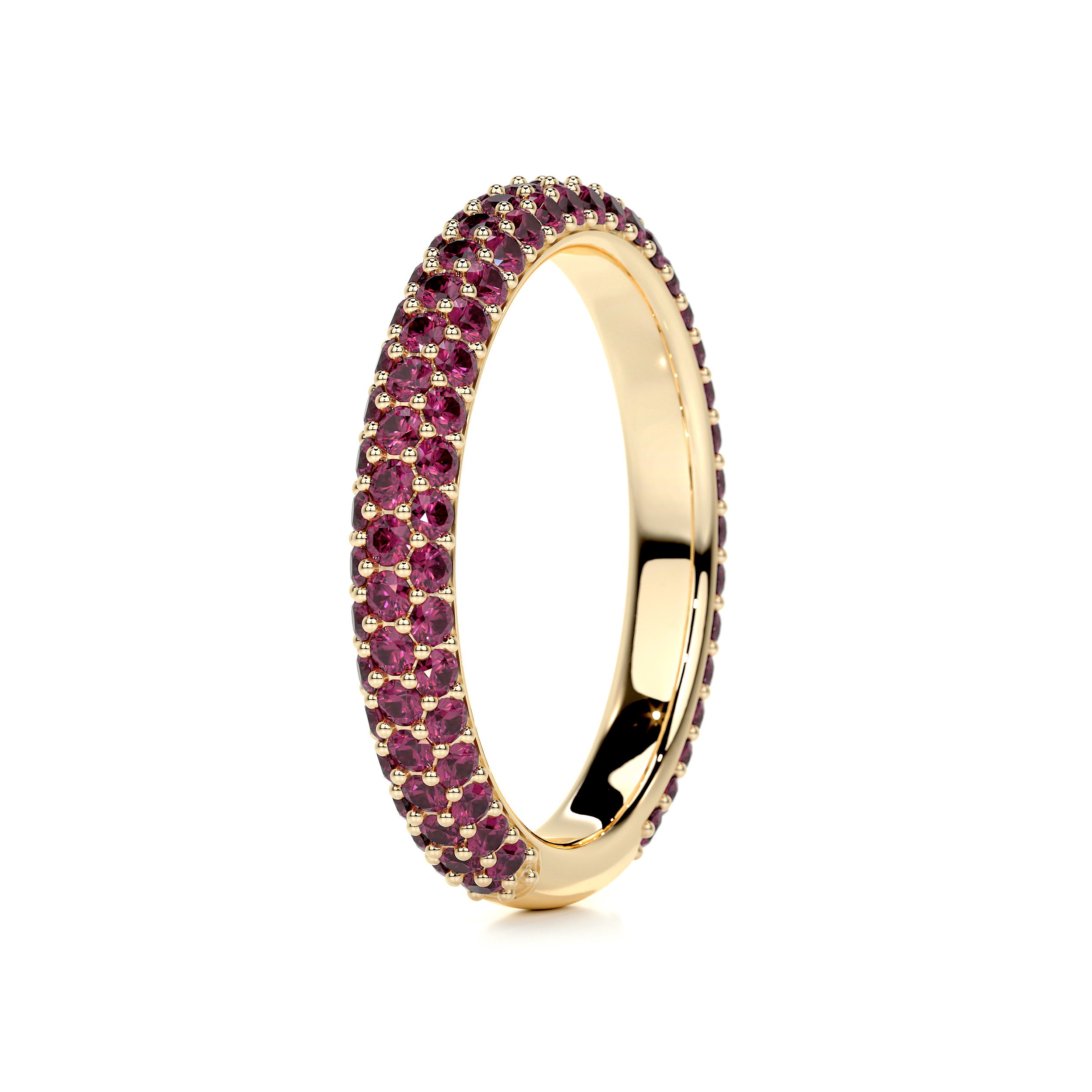Emma Red Gemstone Wedding Ring   (1.25 Carat) -18K Yellow Gold