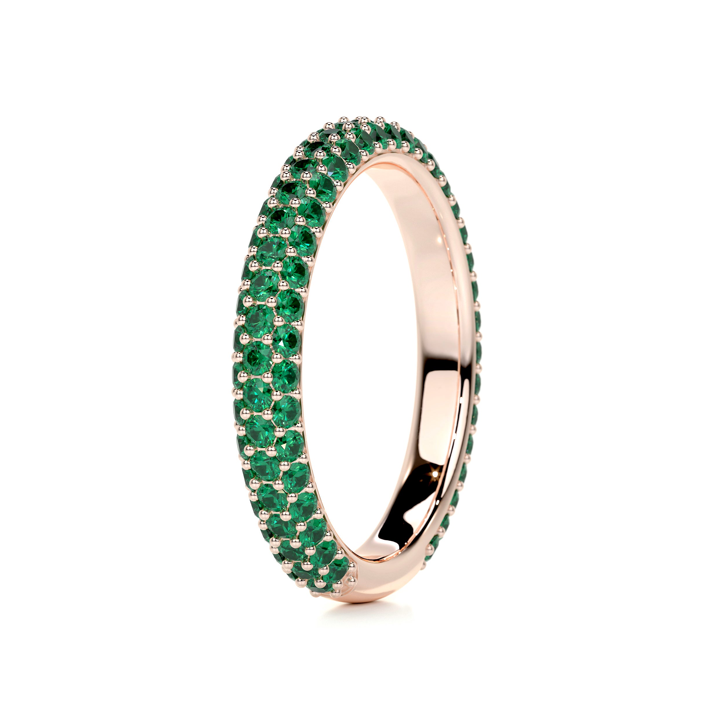 Emma Green Gemstone Wedding Ring   (1.25 Carat) - 14K Rose Gold