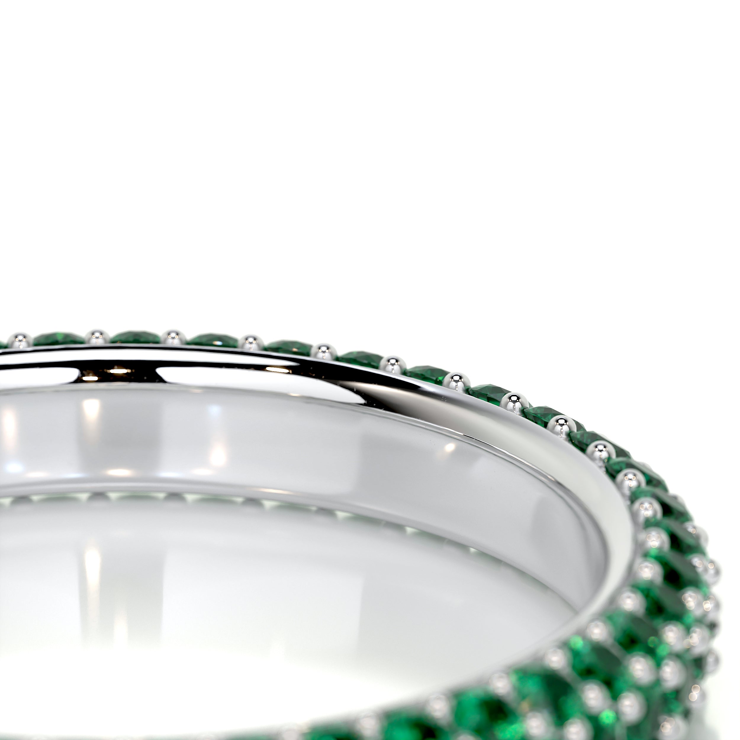 Emma Green Gemstone Wedding Ring (1.25 Carat) - 18K White Gold