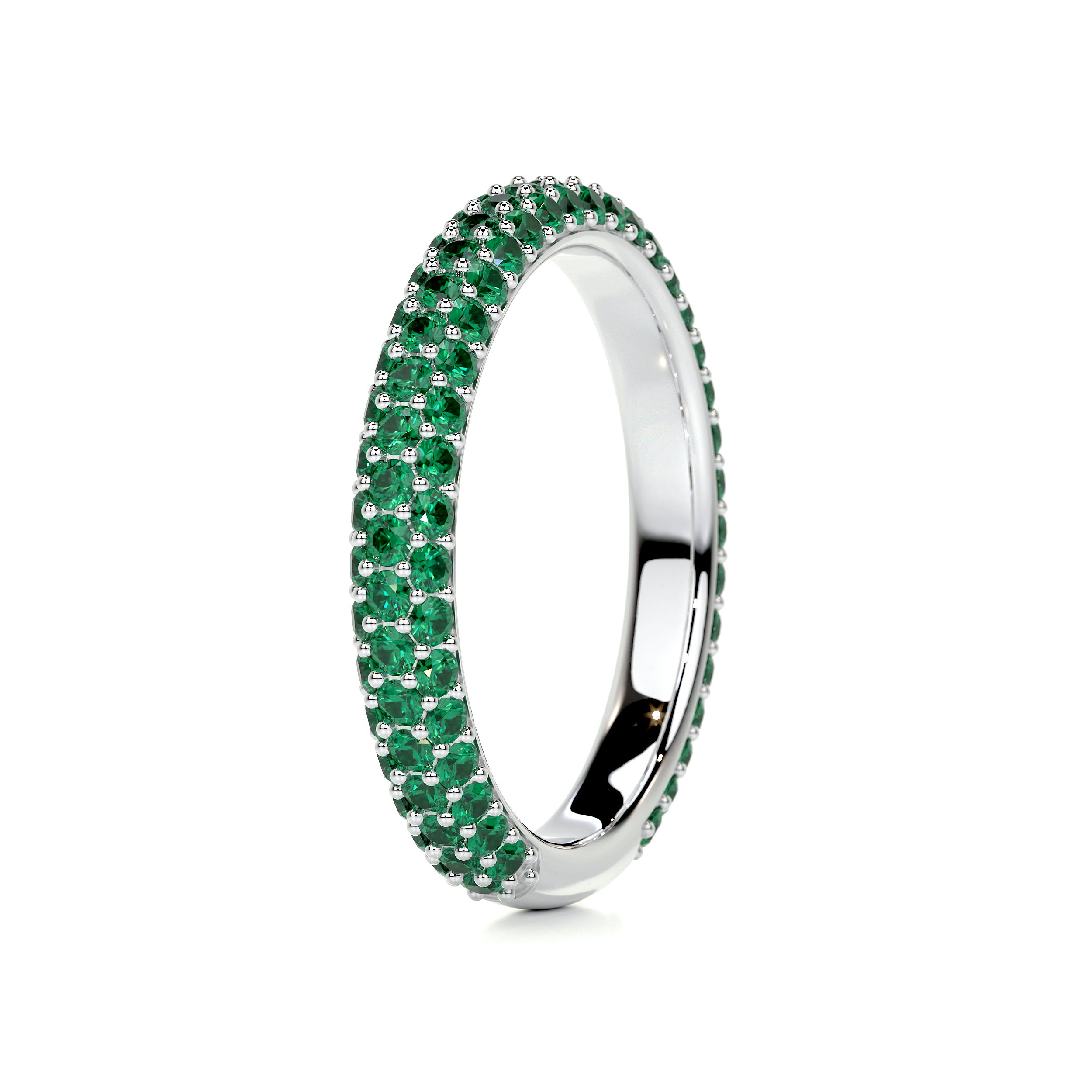 Emma Green Gemstone Wedding Ring (1.25 Carat) - 18K White Gold
