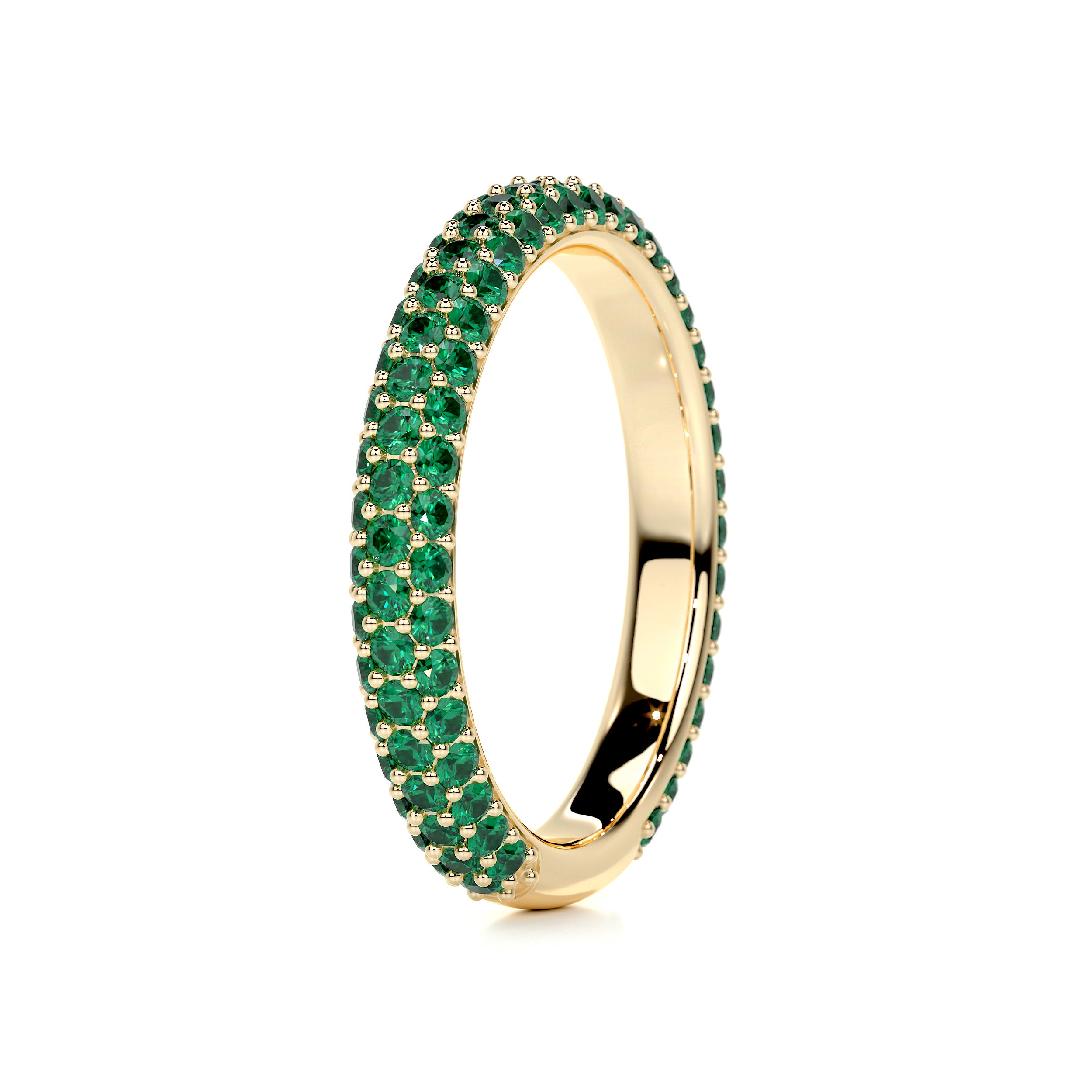 Emma Green Gemstone Wedding Ring   (1.25 Carat) - 18K Yellow Gold