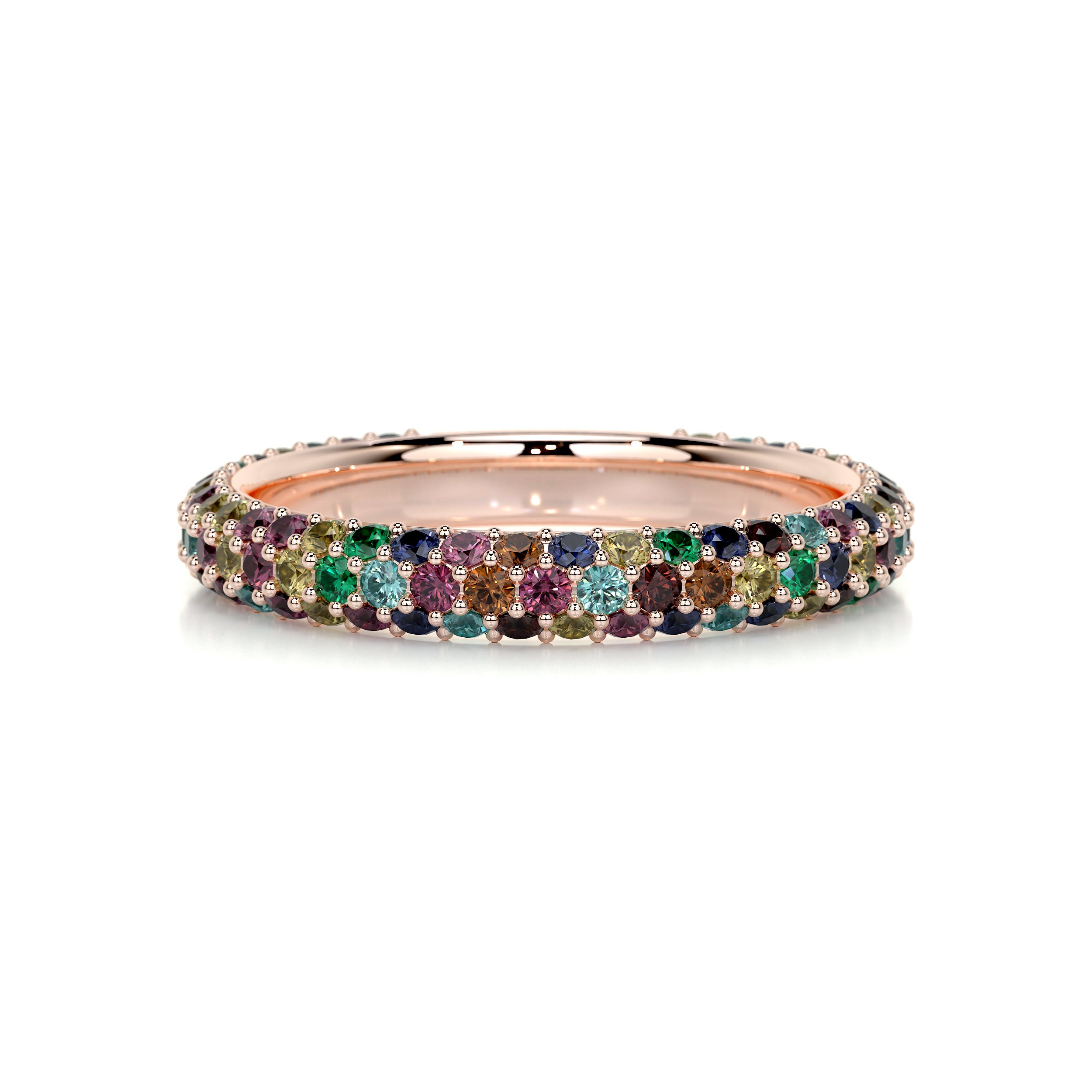 Emma Rainbow Gemstone Wedding Ring (1.25 Carat) -14K Rose Gold