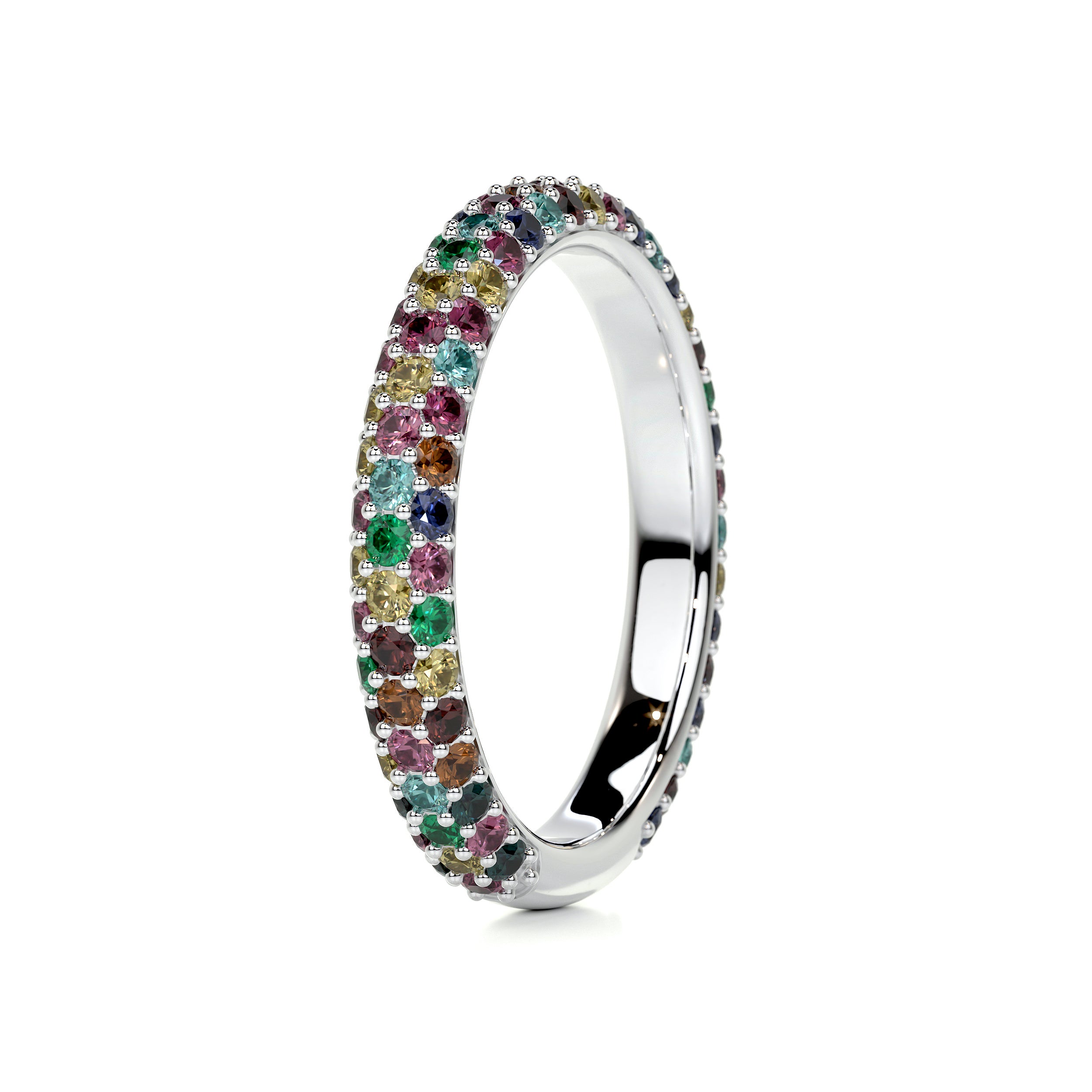 Emma Rainbow Gemstone Wedding Ring (1.25 Carat) -Platinum