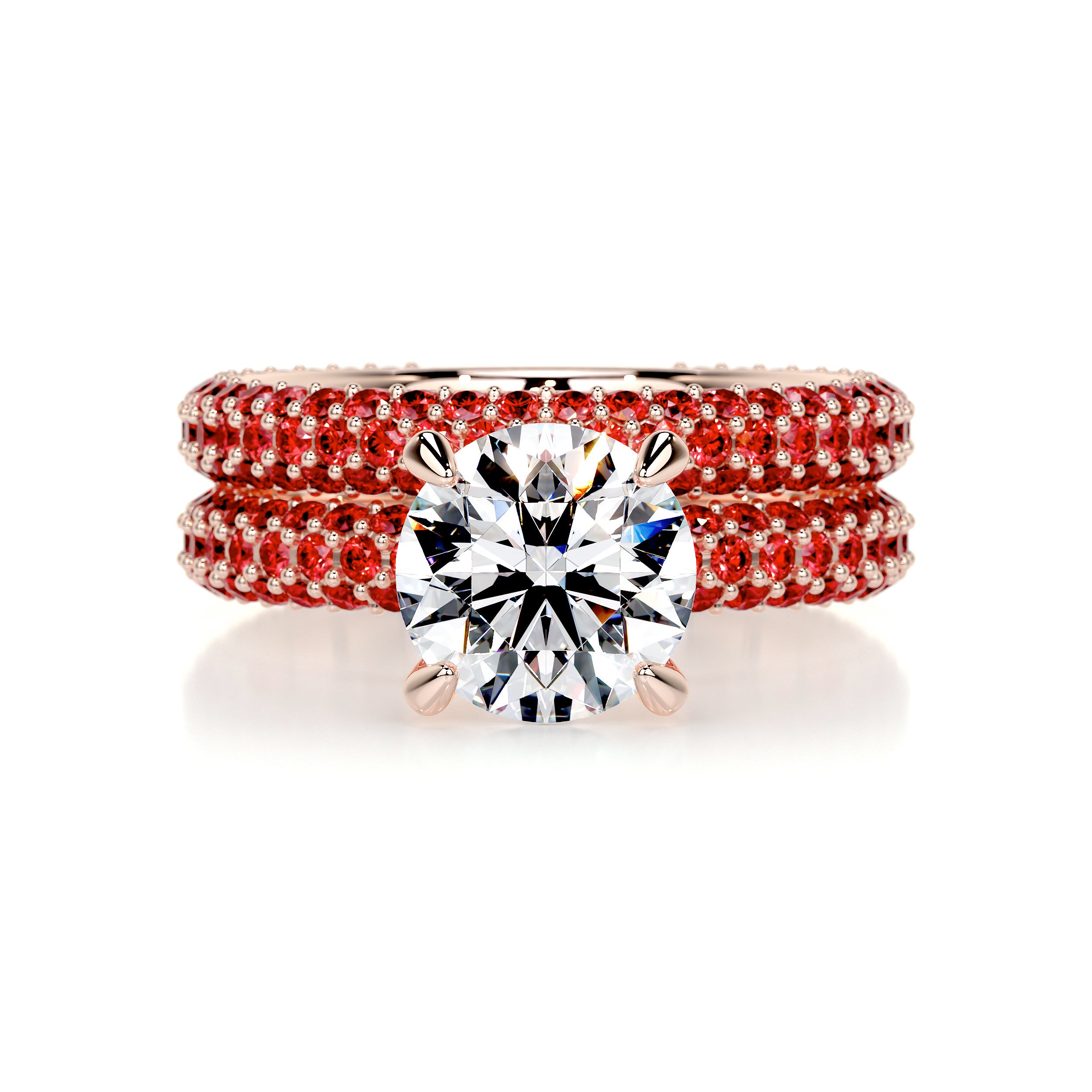 Charlotte Diamond & Gemstones Bridal Set (3.5 Carat) -14K Rose Gold