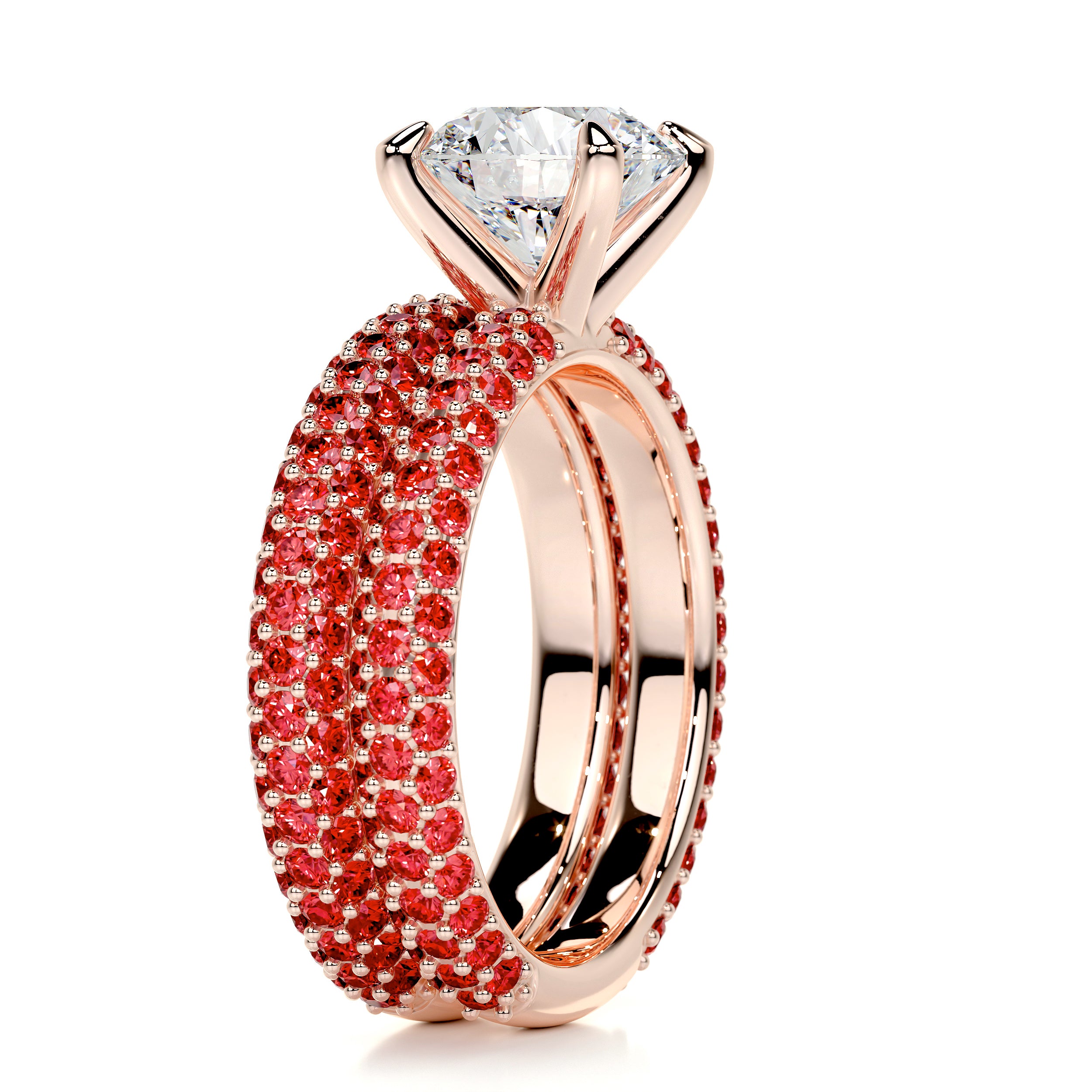 Charlotte Diamond & Gemstones Bridal Set (3.5 Carat) -14K Rose Gold