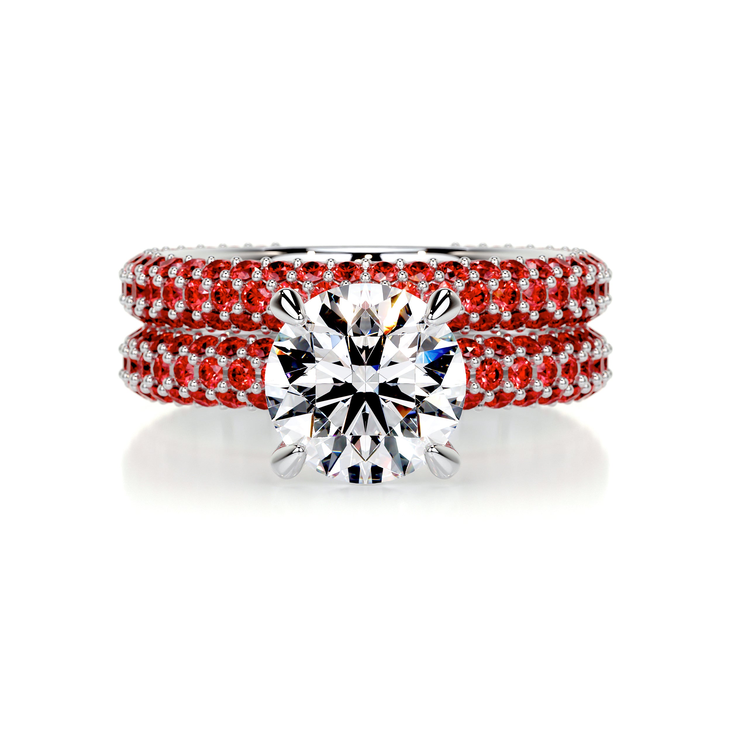 Charlotte Diamond & Gemstones Bridal Set (3.5 Carat) -14K White Gold